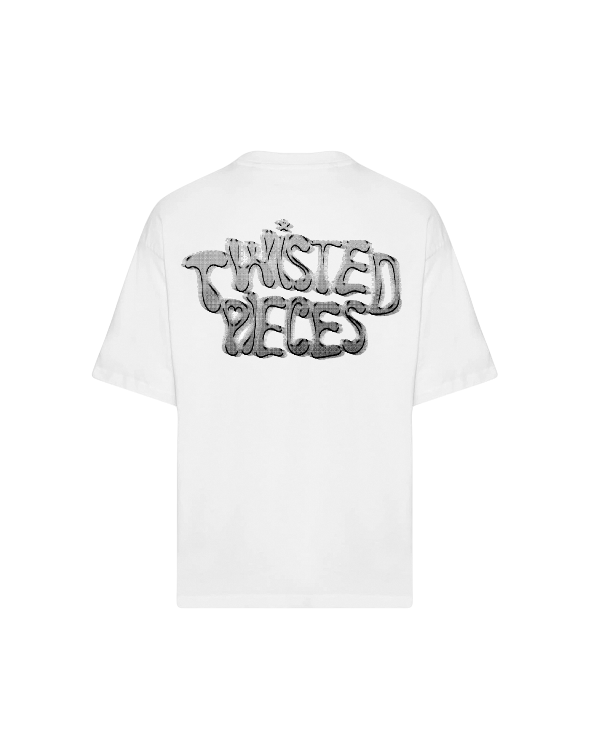 Twisted Pieces Pixel Tee White