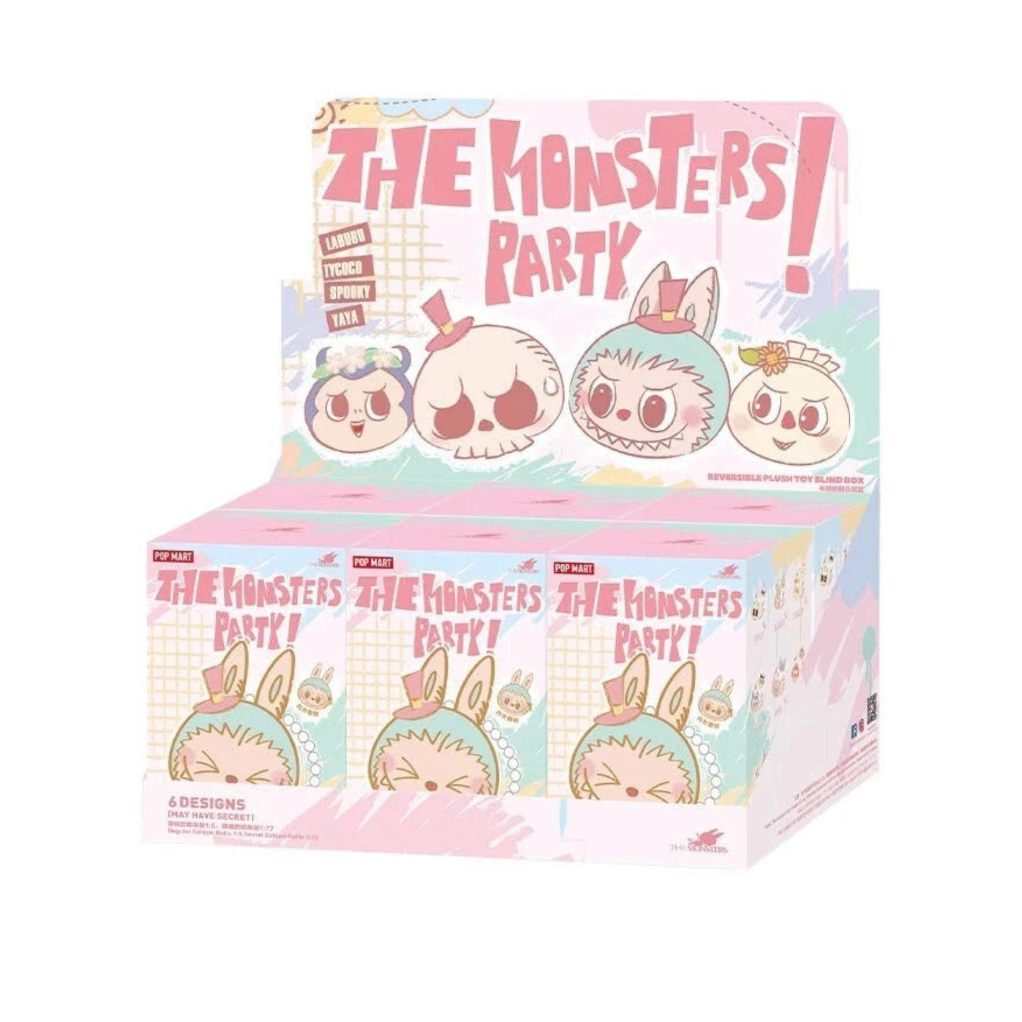 PopMartLabubuTheMonstersPartySeriesReversiblePlushDollSealedCase