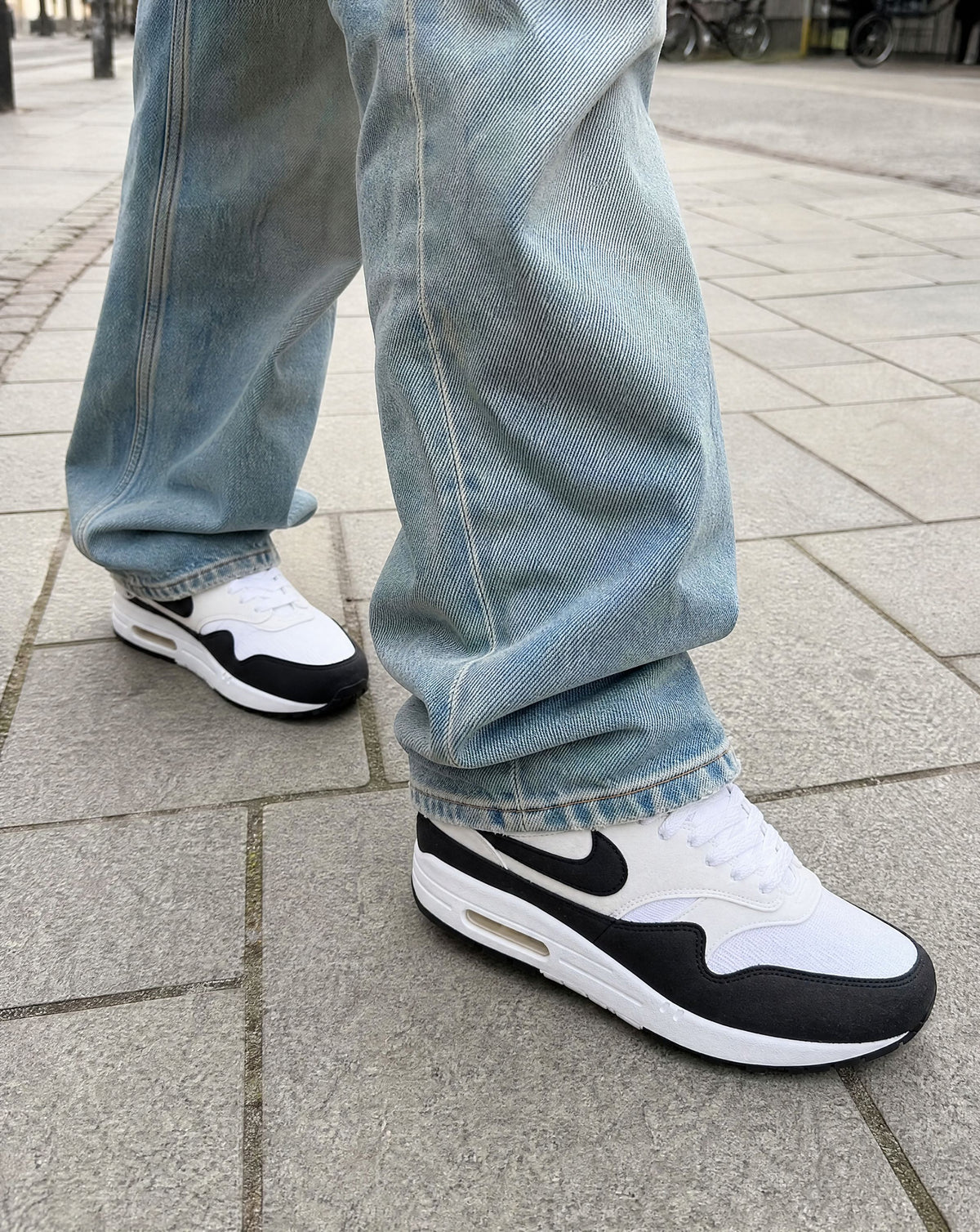 Nike Air Max 1 White Black Neutral Grey (Women's) - on-foot