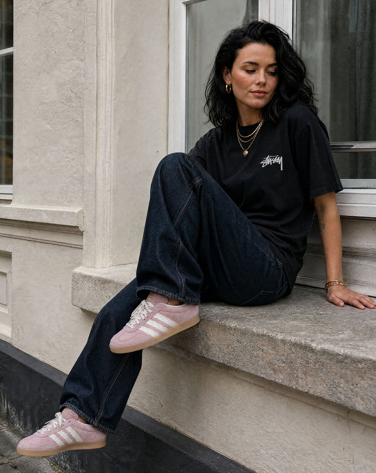 adidas Gazelle Indoor Wonder Mauve Crew White (Women's) - streetstyle i København
