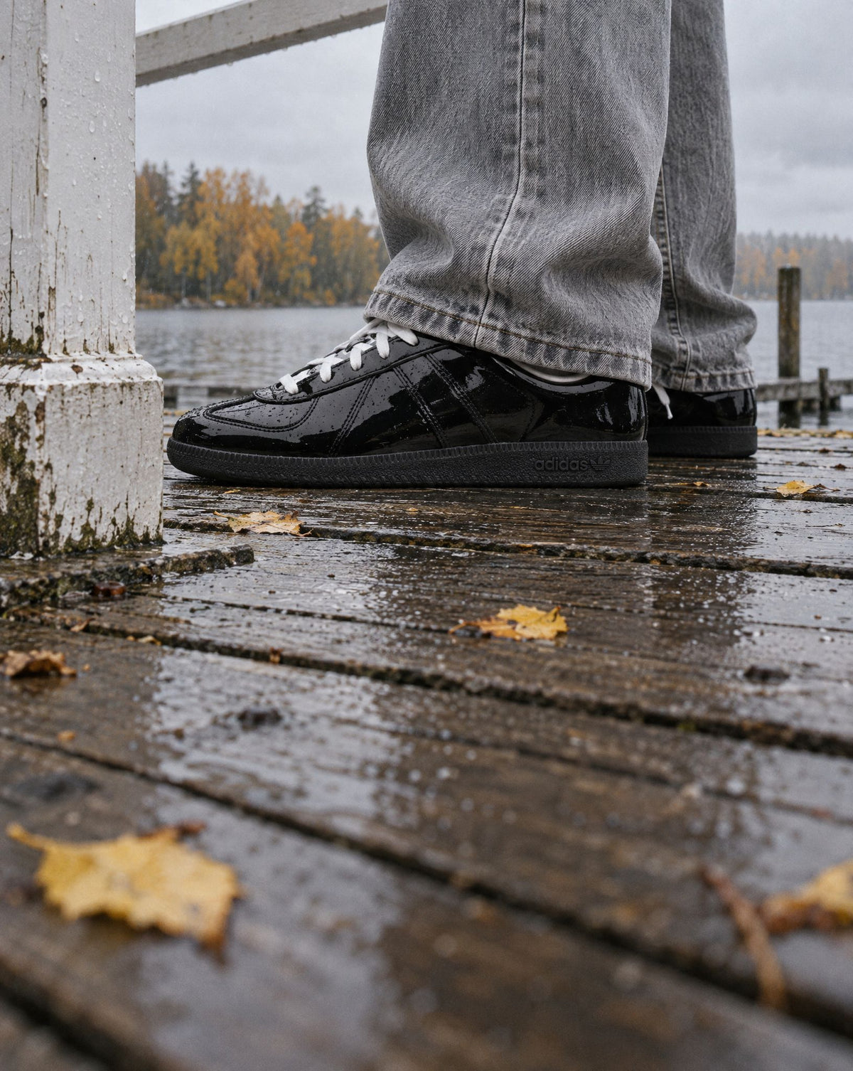 adidas BW Army Black Patent Leather - on-foot
