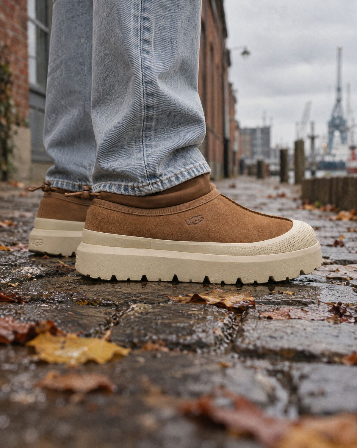 UGG Tasman Weather Hybrid Slipper Chestnut Whitecap - on-foot