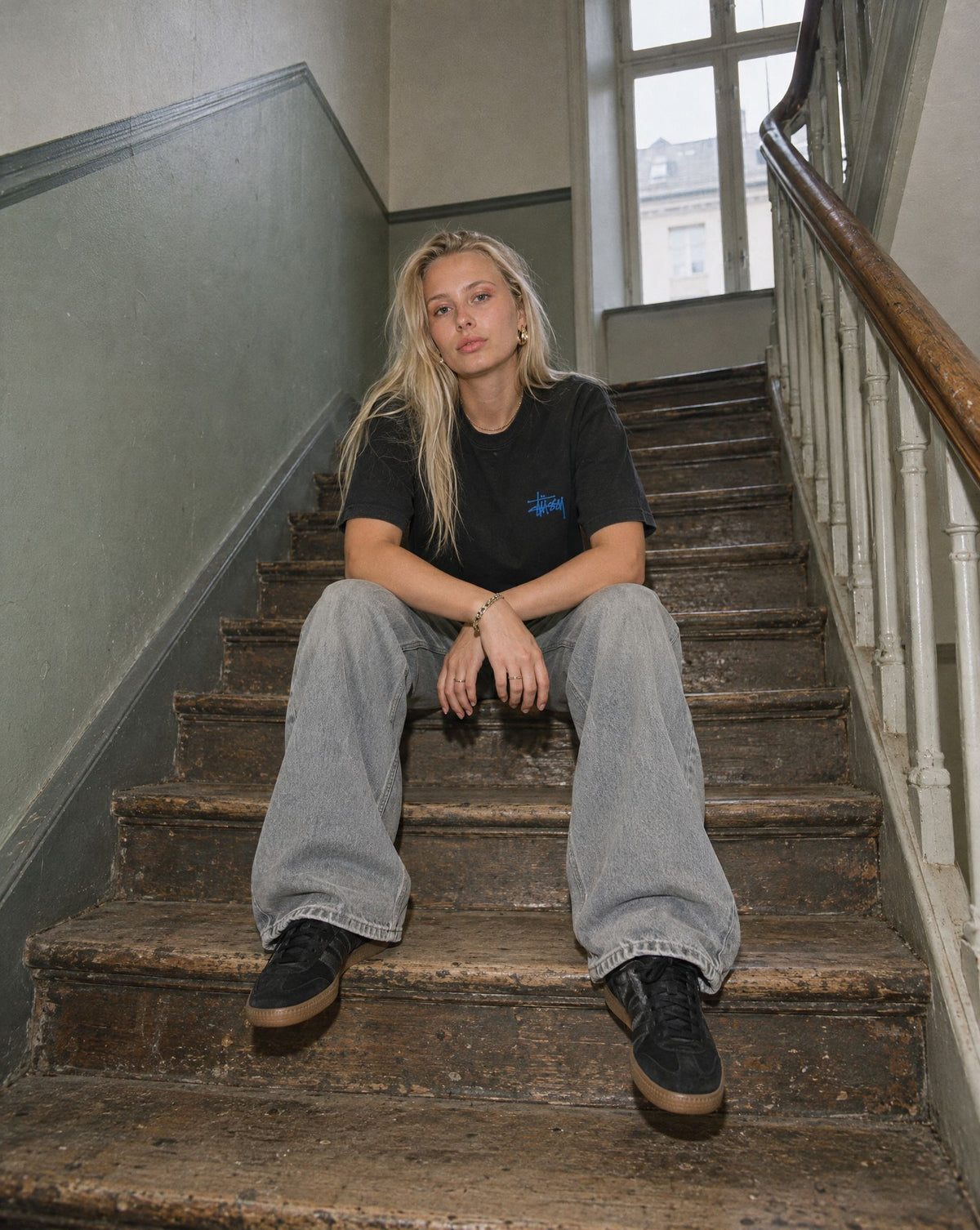Stussy Pigment Dyed Venus Tee Black - streetstyle i København