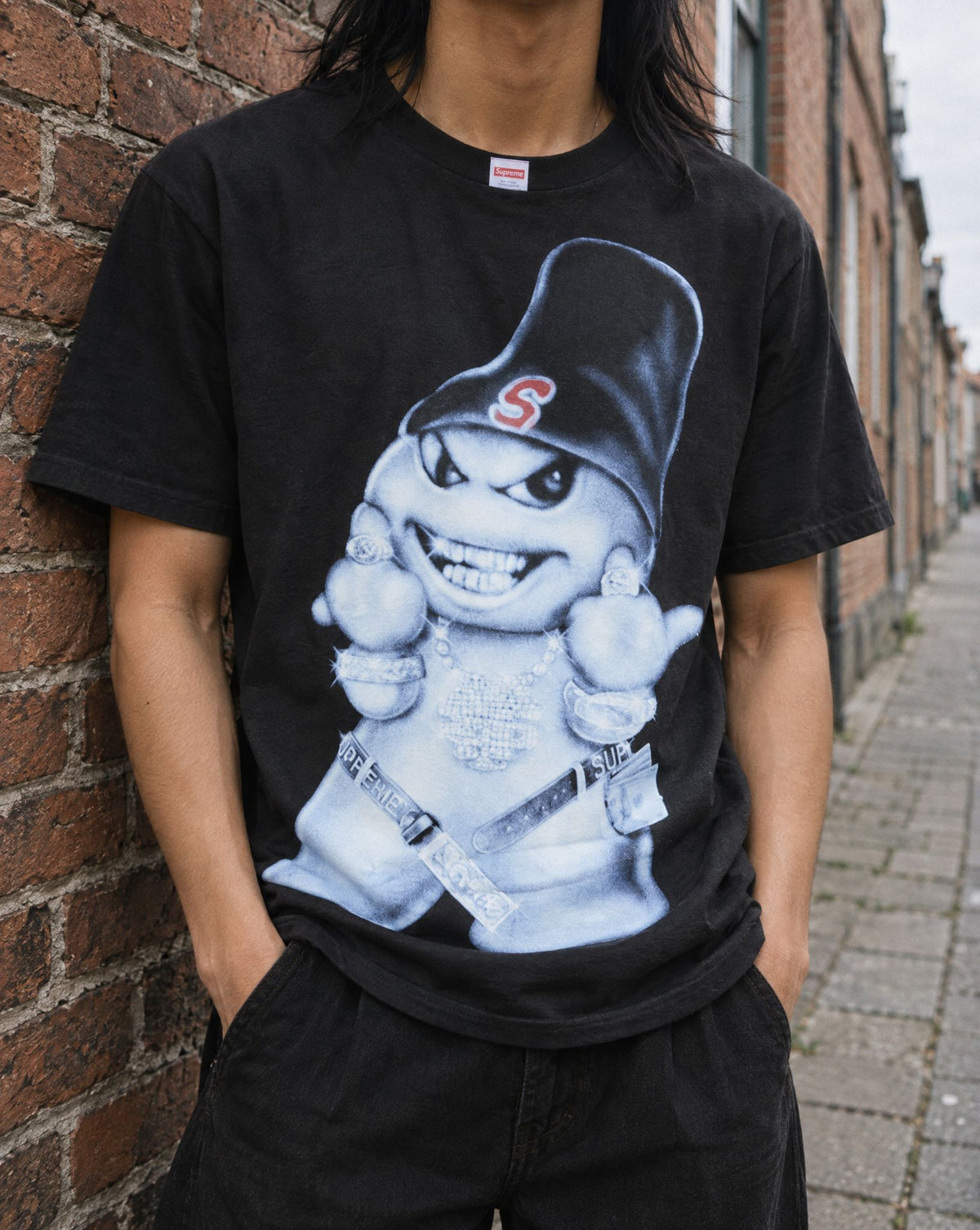 Supreme Snowman Tee Black - detalje