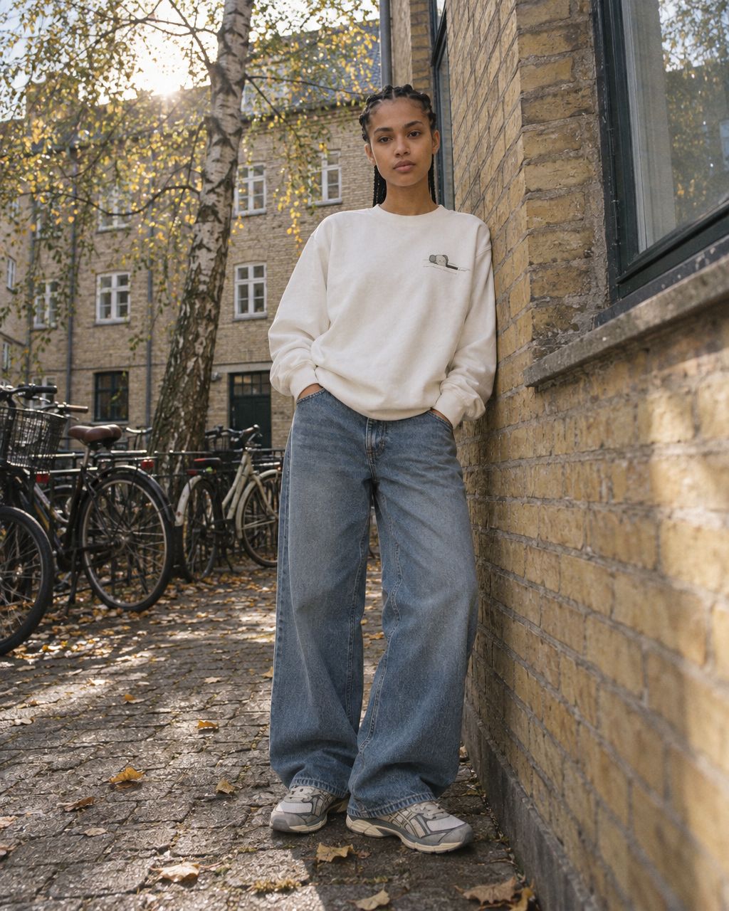 KAWS x Uniqlo Longsleeve Sweatshirt (US Sizing) Off White - streetstyle i København