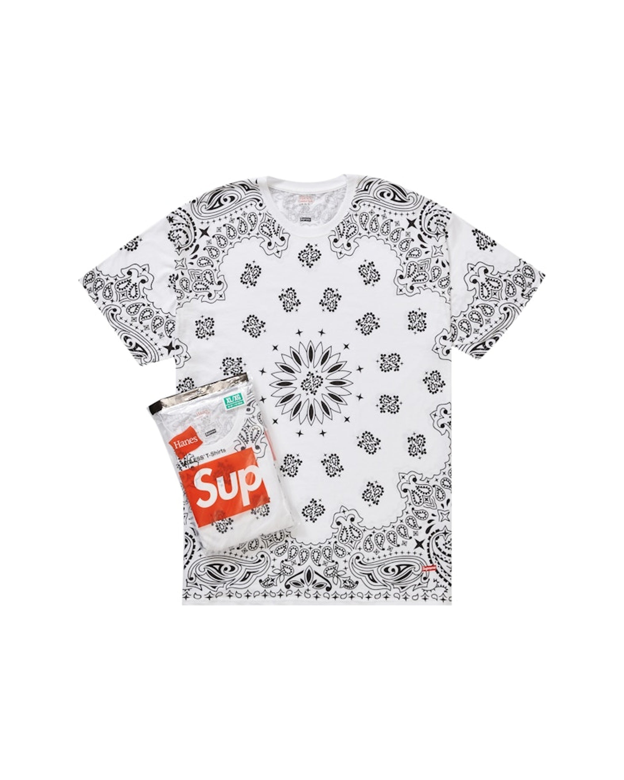 Supreme Hanes Bandana Tagless Tees (2 Pack) White