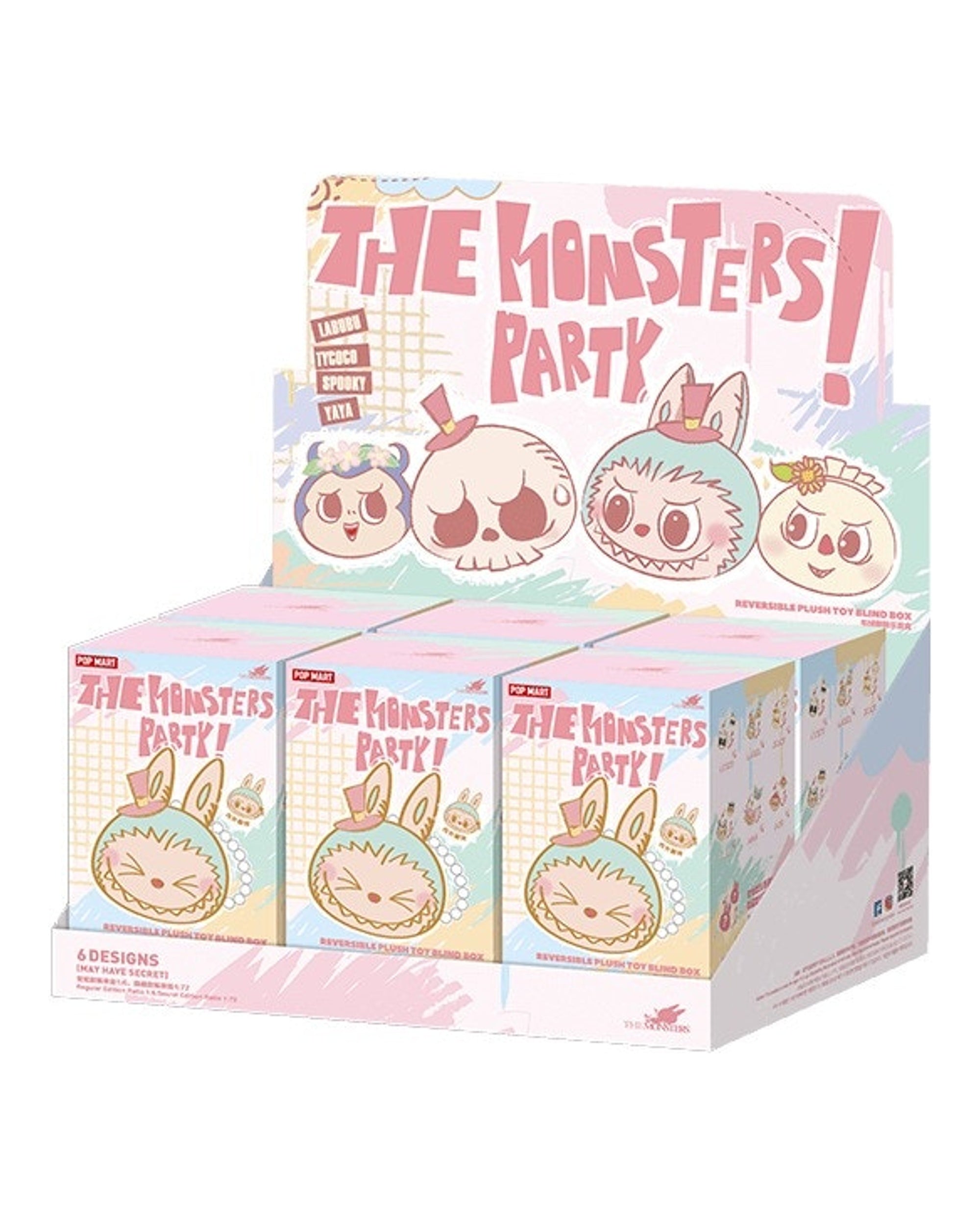Pop Mart Labubu The Monsters Party Series Reversible Plush Doll Sealed Case (6 Blind Box)