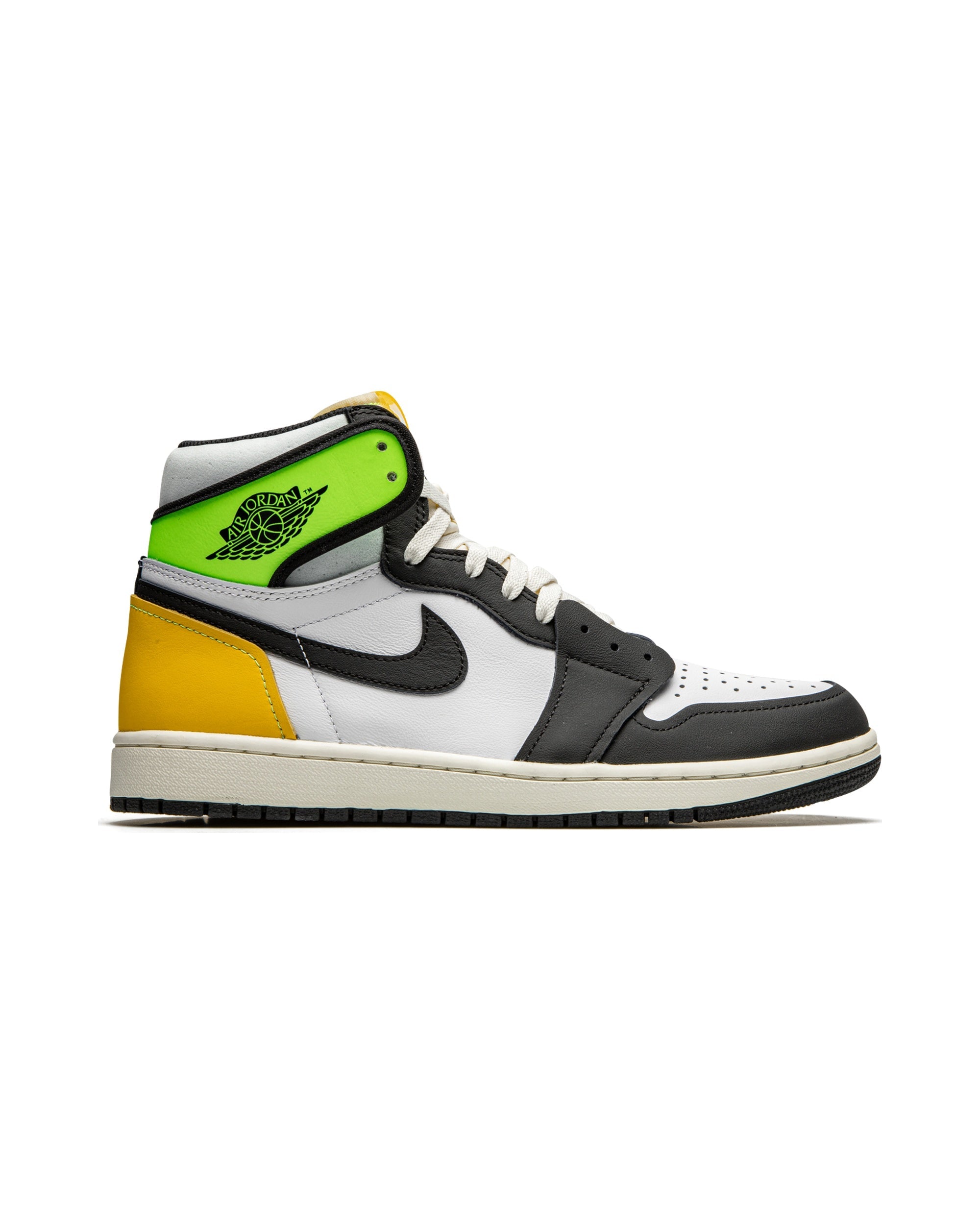 Jordan 1 Retro High White Black Volt University Gold