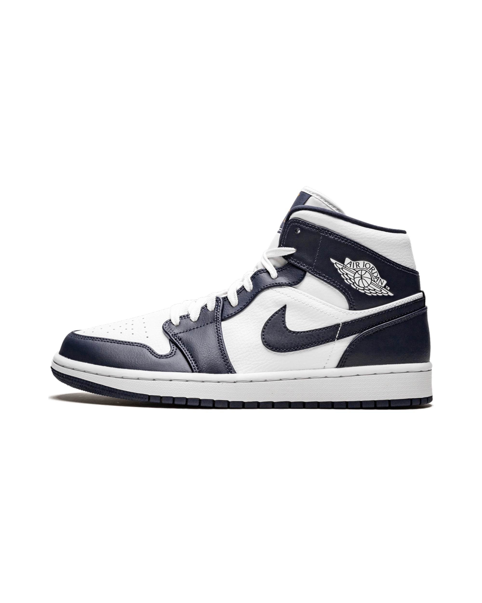 Jordan 1 Mid White Metallic Gold Obsidian