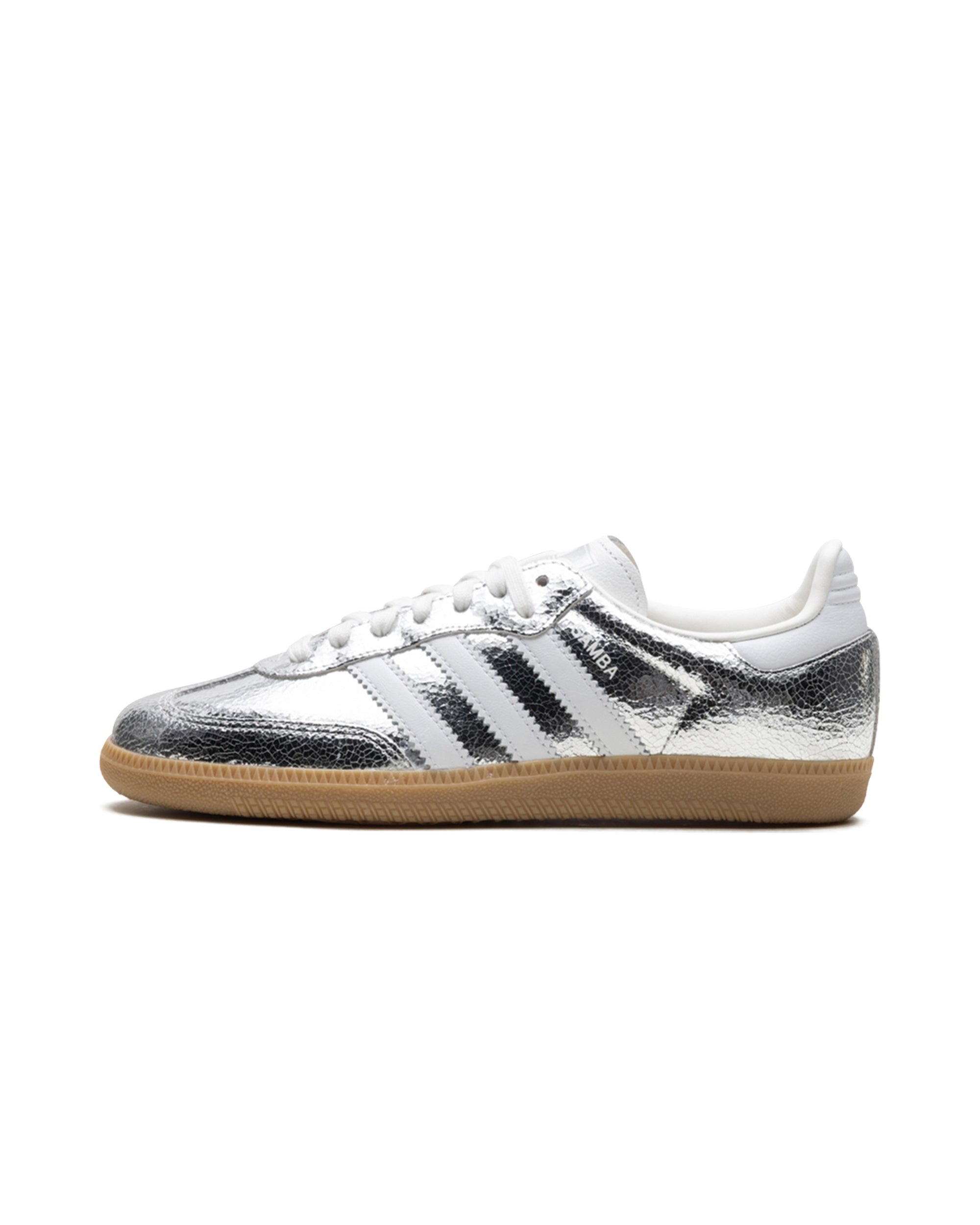 adidas Samba OG Silver Metallic Cracked Leather (Women's)