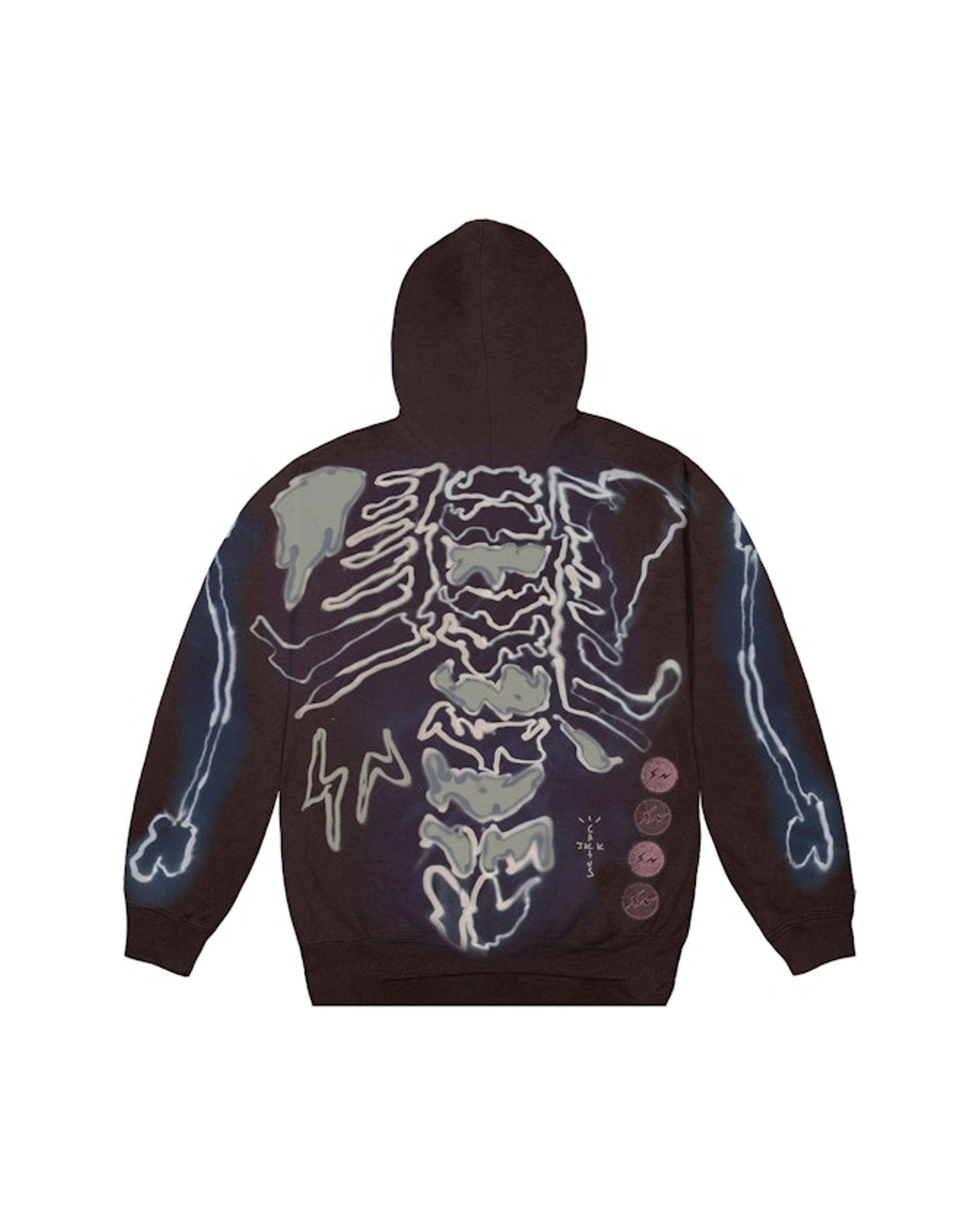 Travis Scott Cactus Jack For Fragment Skeleton Graffiti Full Zip Hoodie Multi