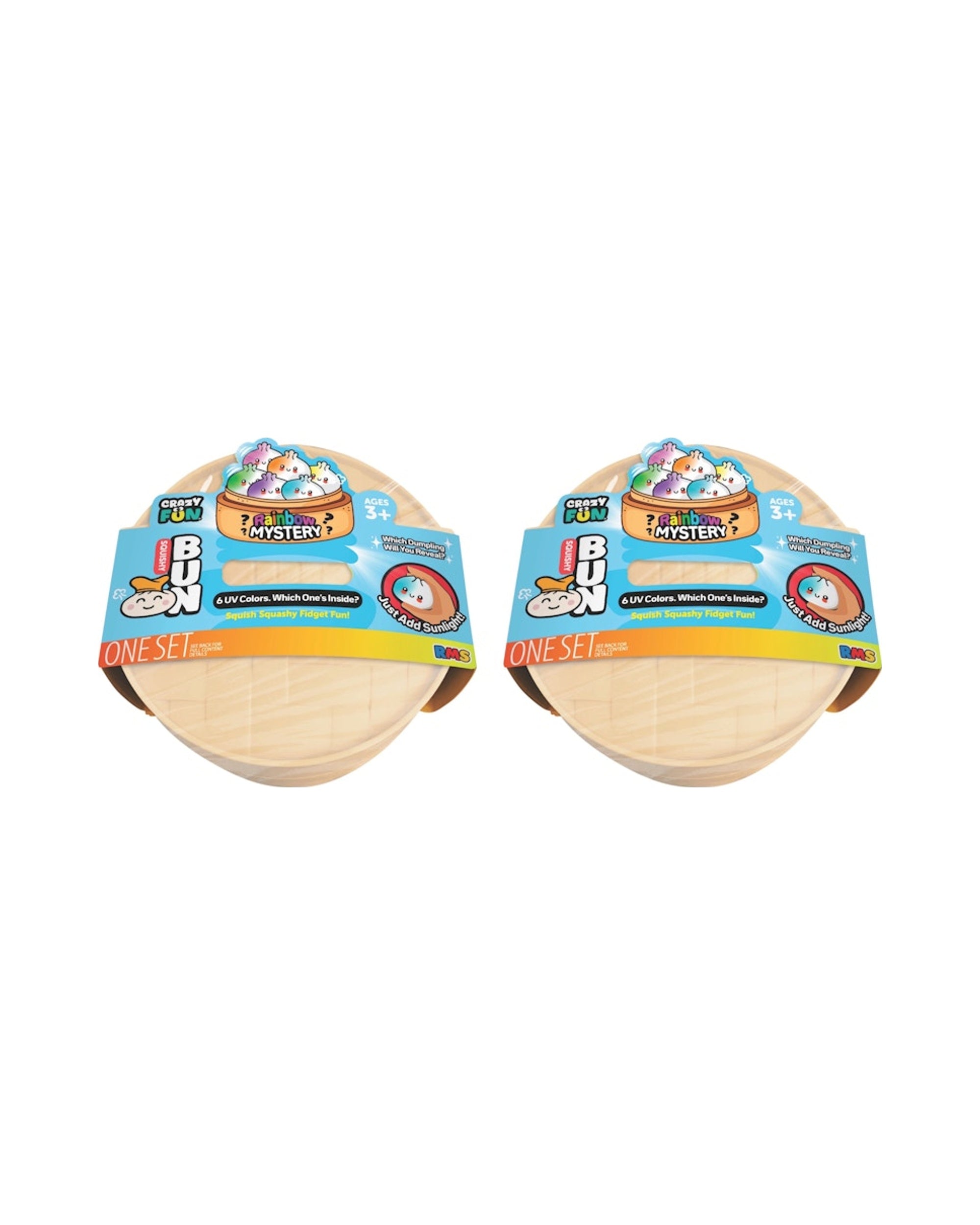 Squishy Bun Rainbow Mystery Squishy "Dumpling" (UV Color) Blind Box 2x Lot