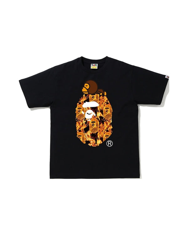 BAPE Flame Milo On Big Ape T-Shirt Black/Orange