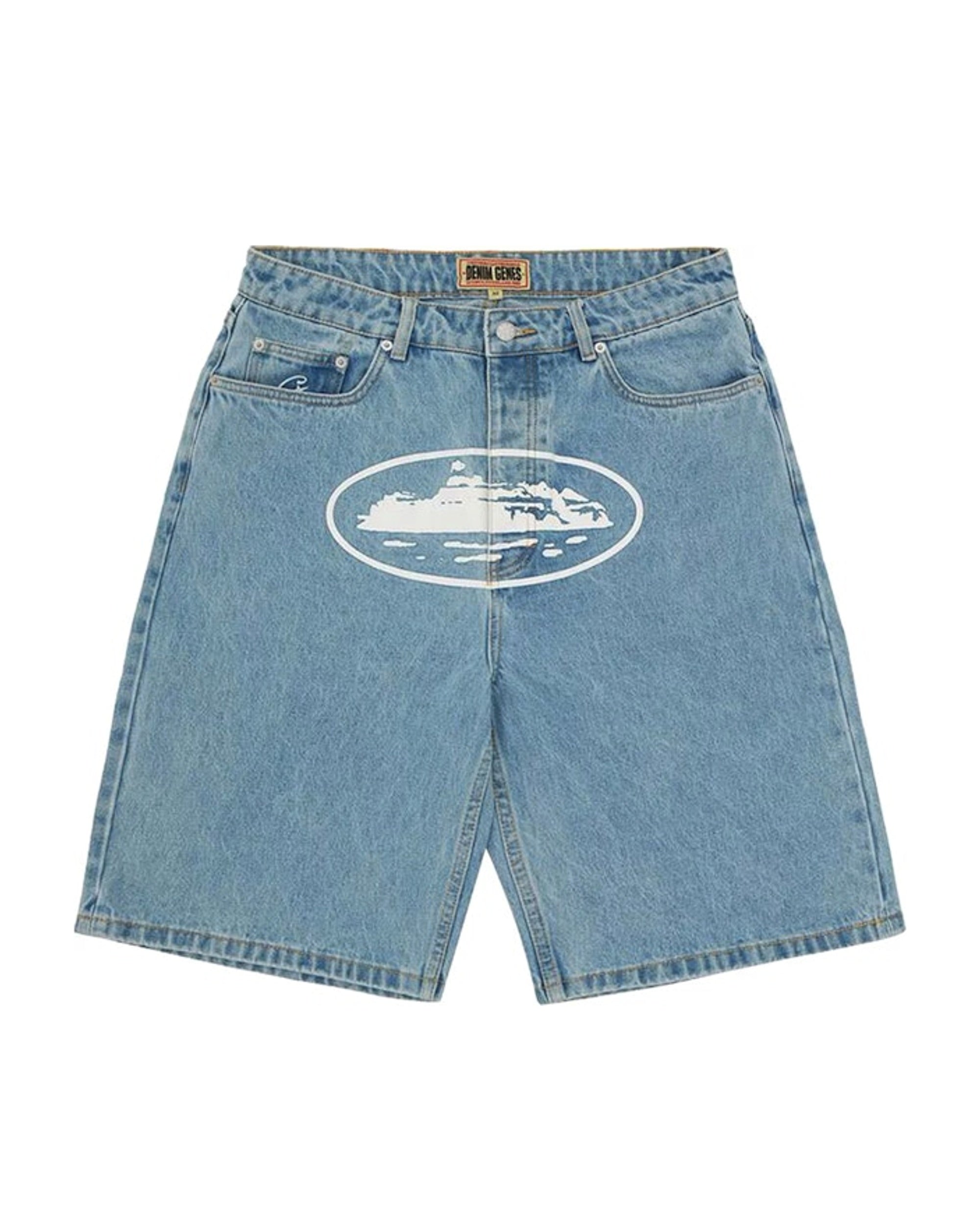 Corteiz Baggy Denim Shorts Stonewash