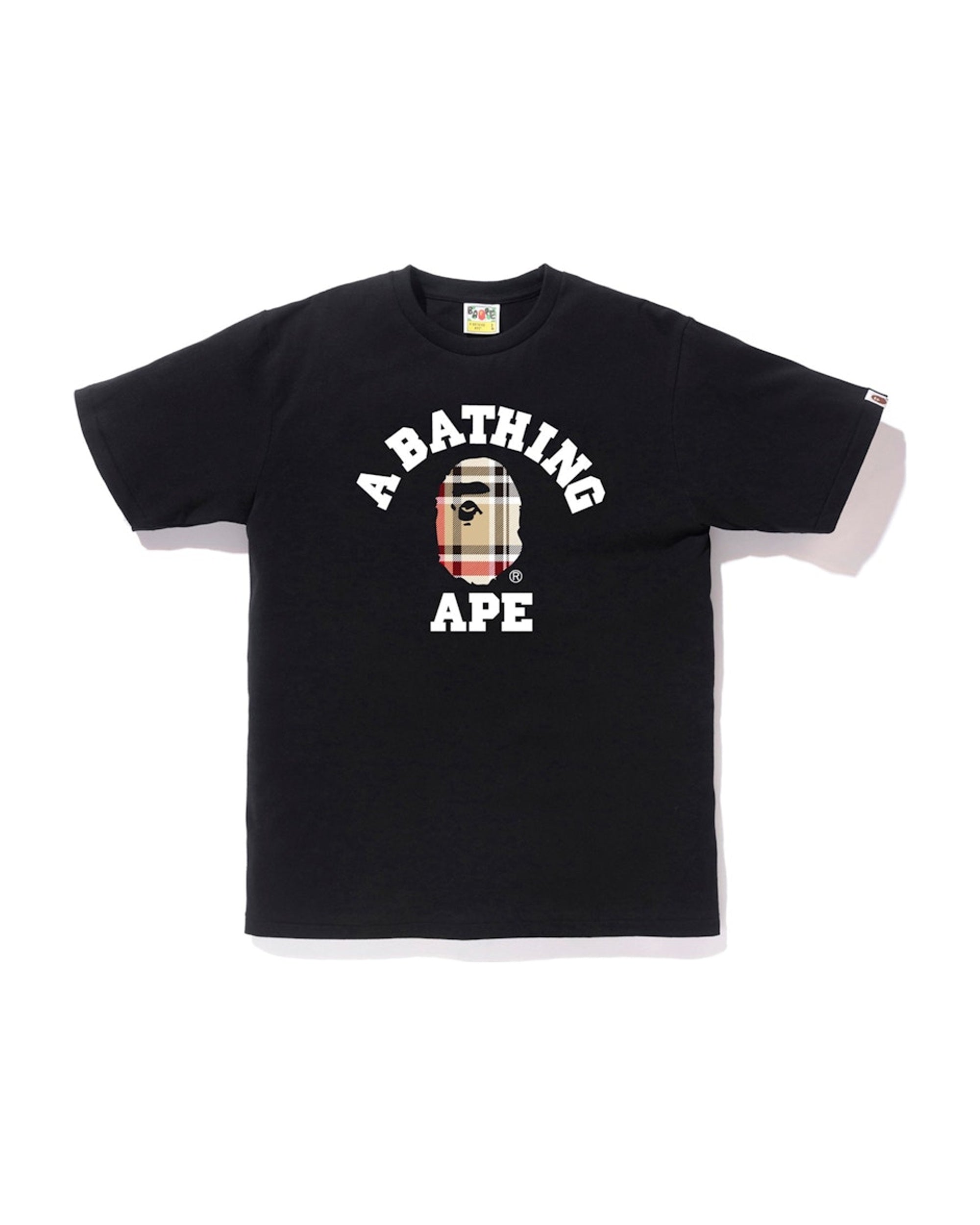 BAPE Check College Tee Black/Beige