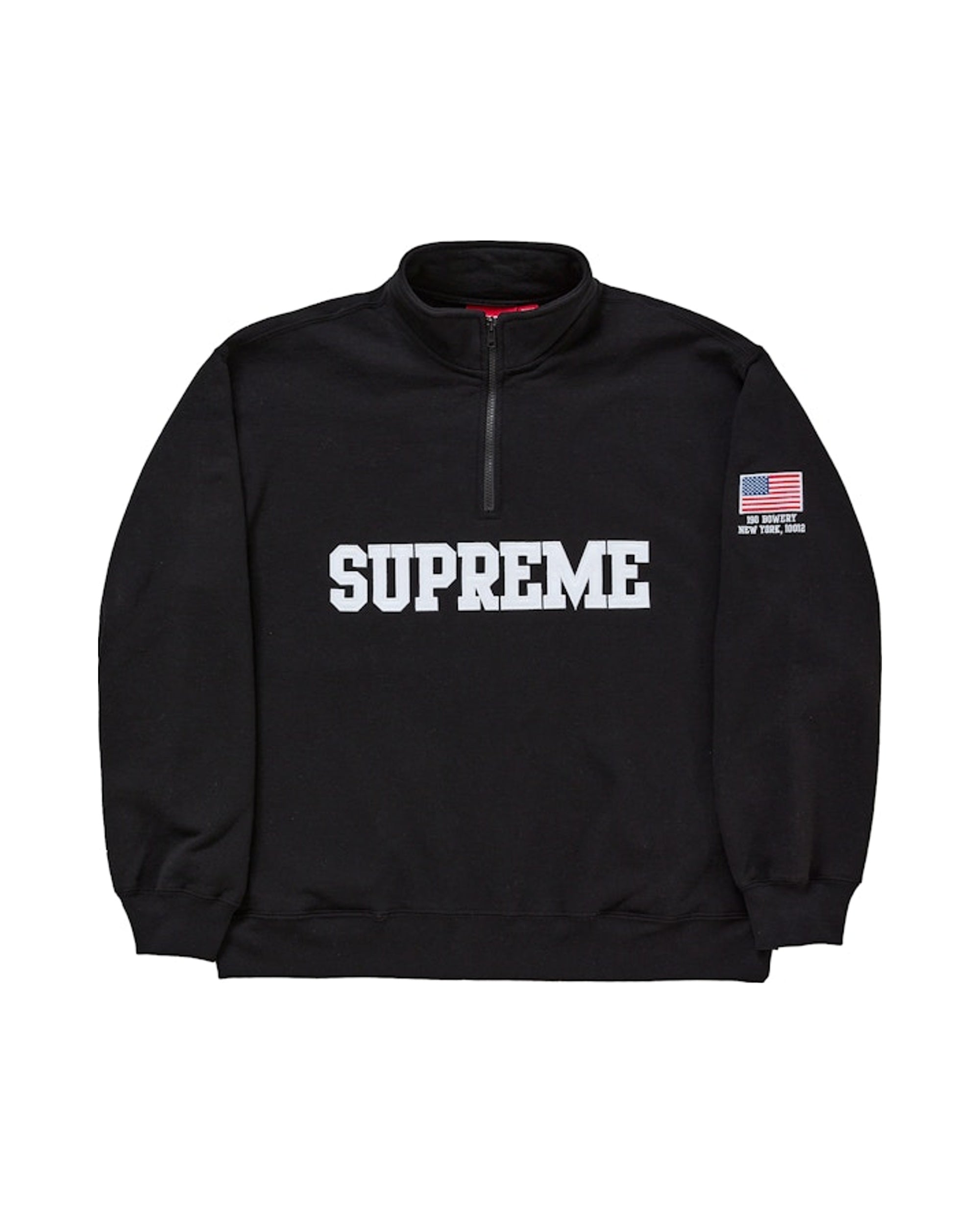 Supreme Shop Flag Half Zip Pullover Black