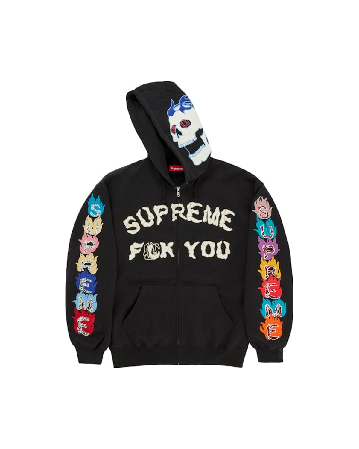 Supreme F**k You Zip Up Hooded Sweatshirt Black