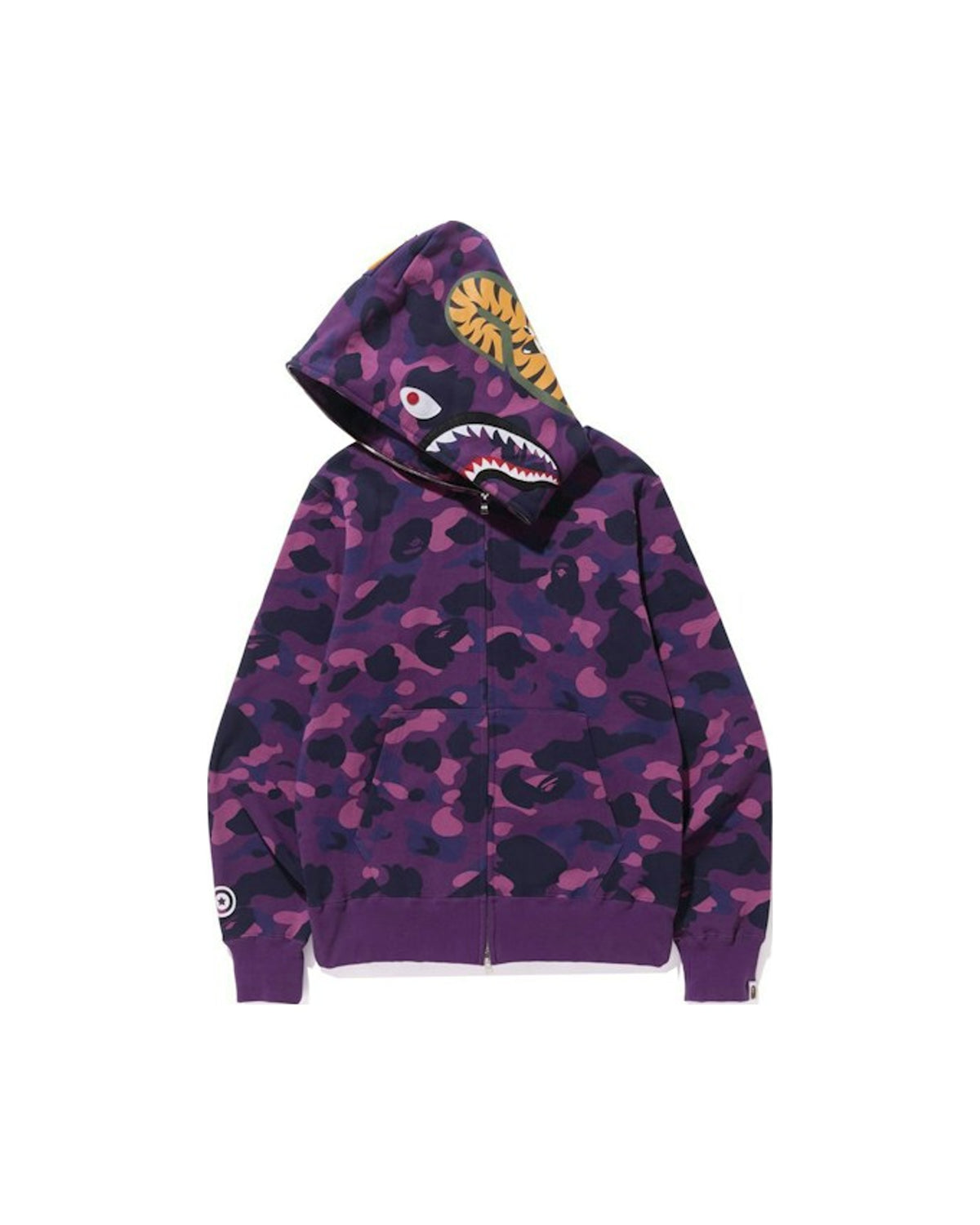 BAPE Color Camo Shark Full Zip Hoodie (FW21) Purple