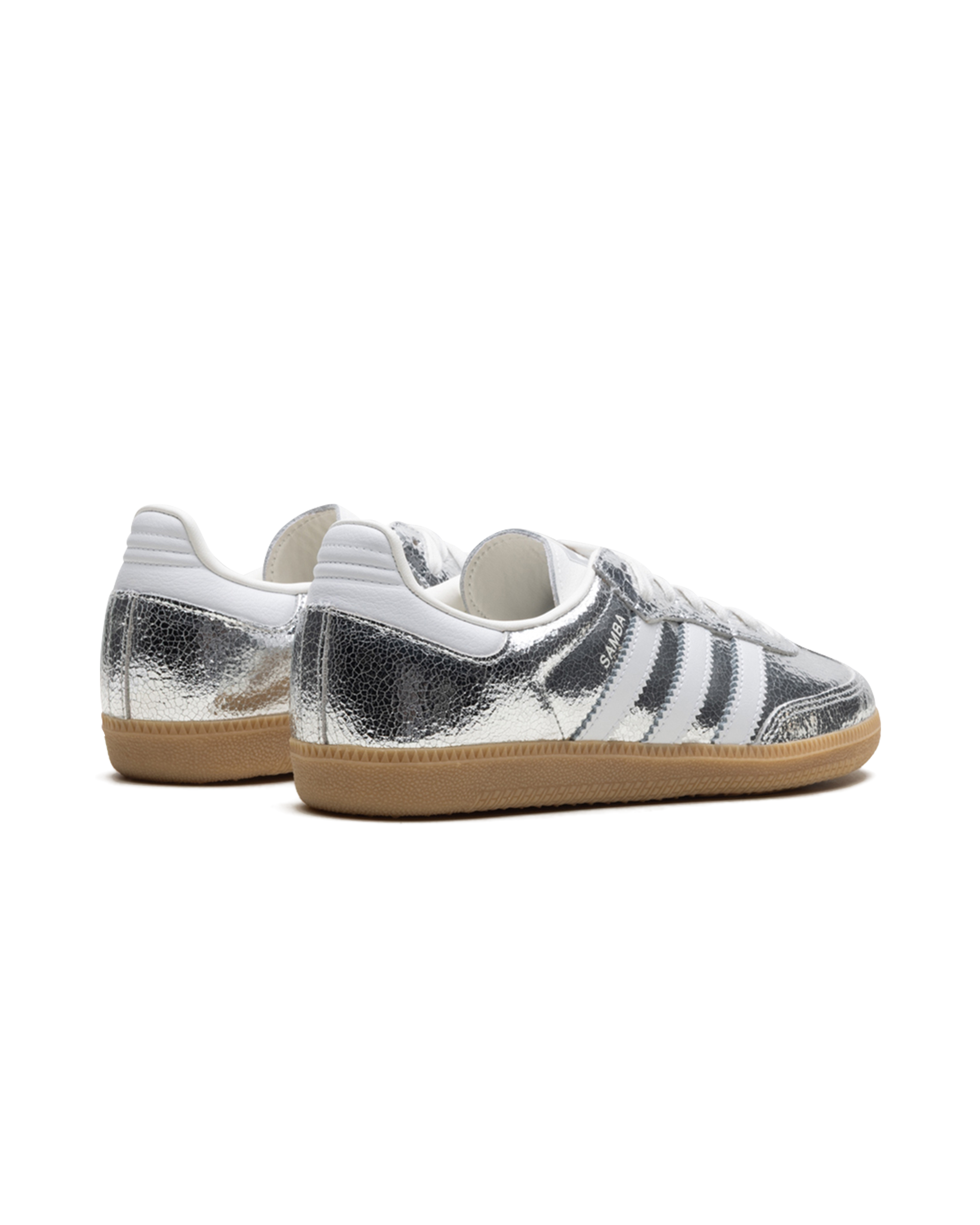 adidas Samba OG Silver Metallic Cracked Leather (Women's)