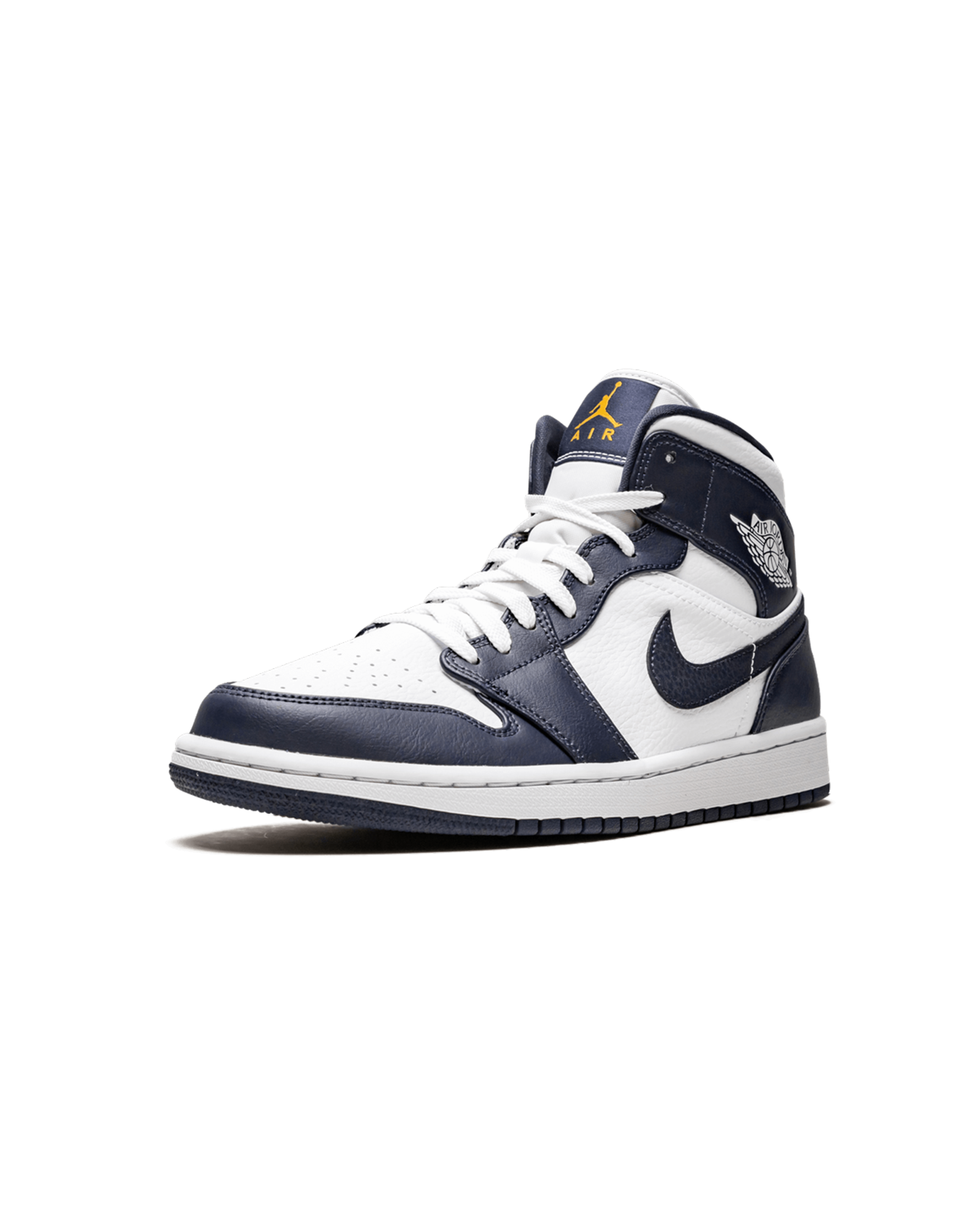 Jordan 1 Mid White Metallic Gold Obsidian