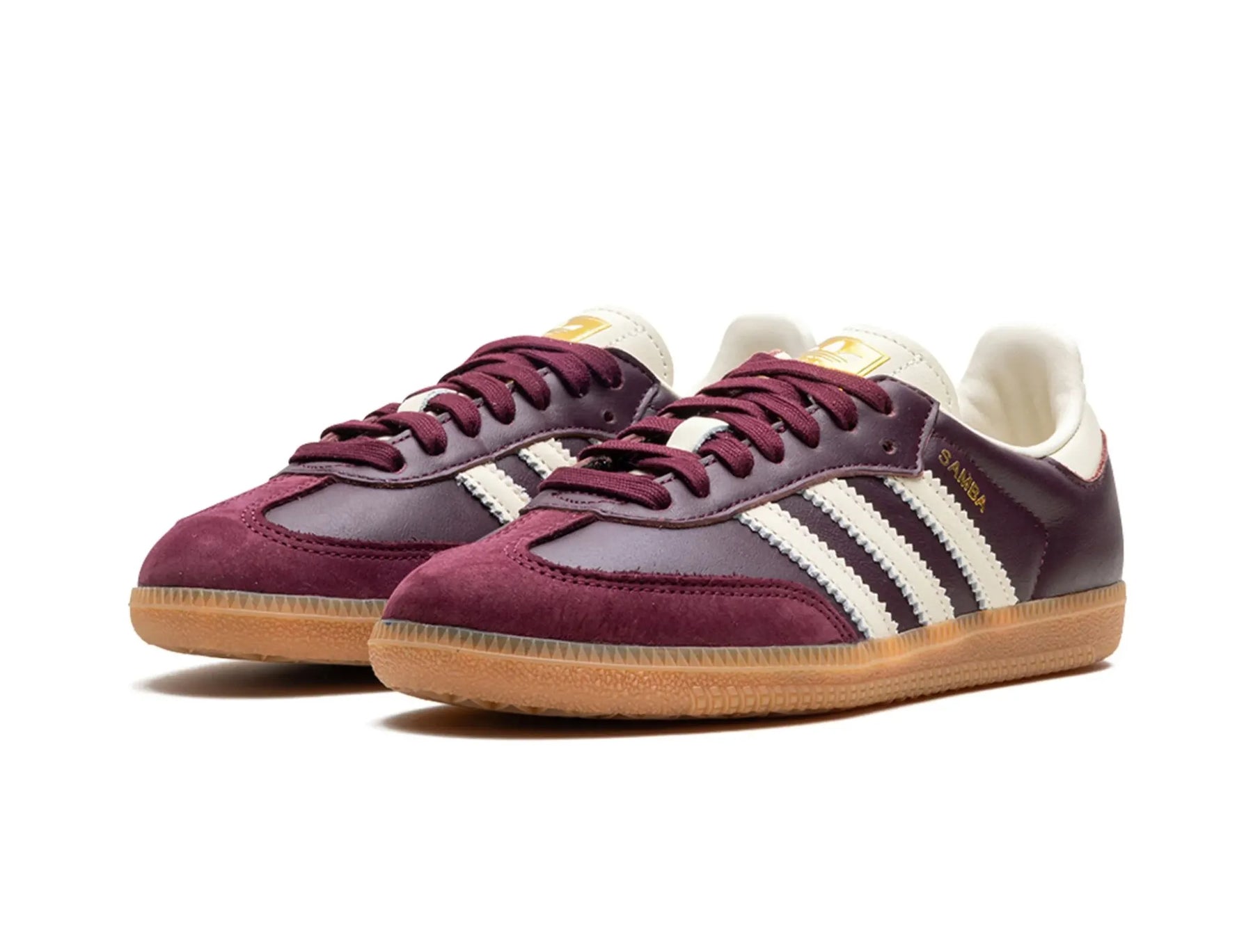 adidas Samba OG Maroon Gold Metallic (Women's)