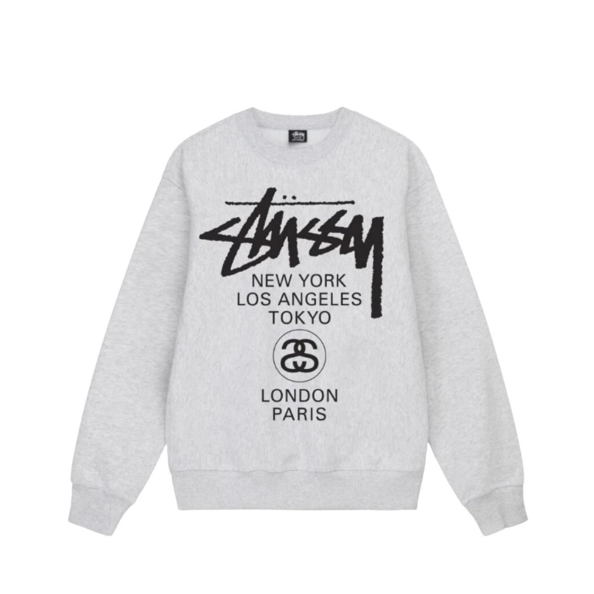 Stüssy World Tour Crewneck "Ash Heather"