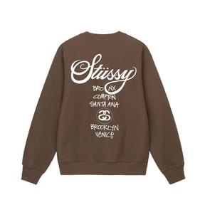 Stüssy World Tour Crewneck "Coffee"