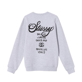 Stüssy World Tour Crewneck "Ash Heather"