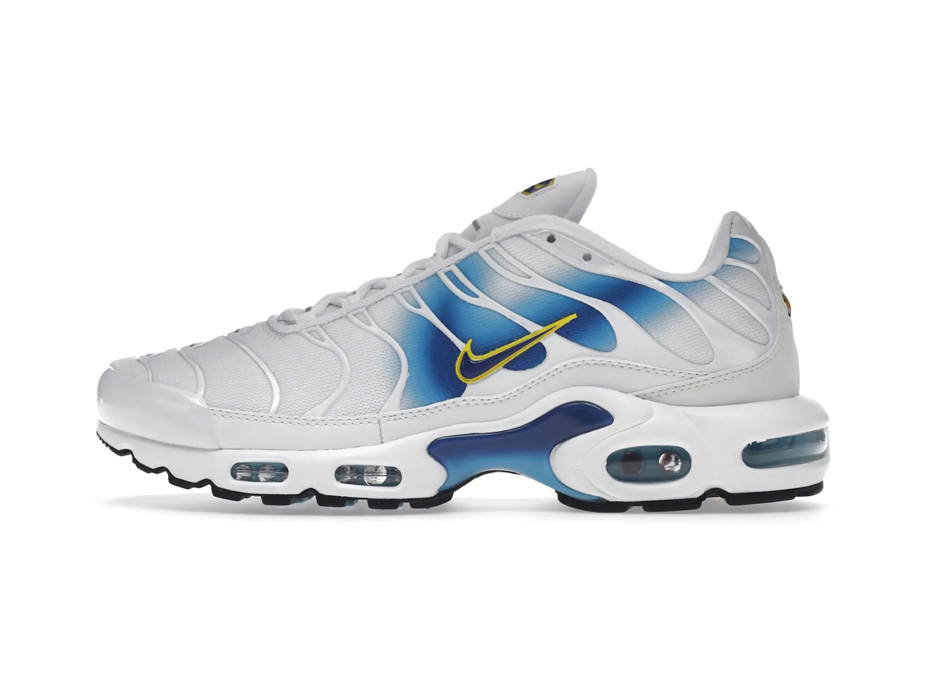 Nike Air Max Plus Spray Paint Swoosh White Blue