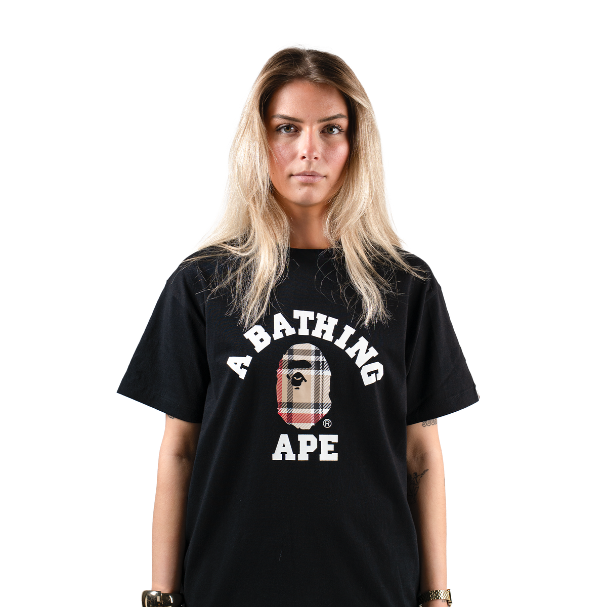 Bape College Plaid T-shirt "Black"