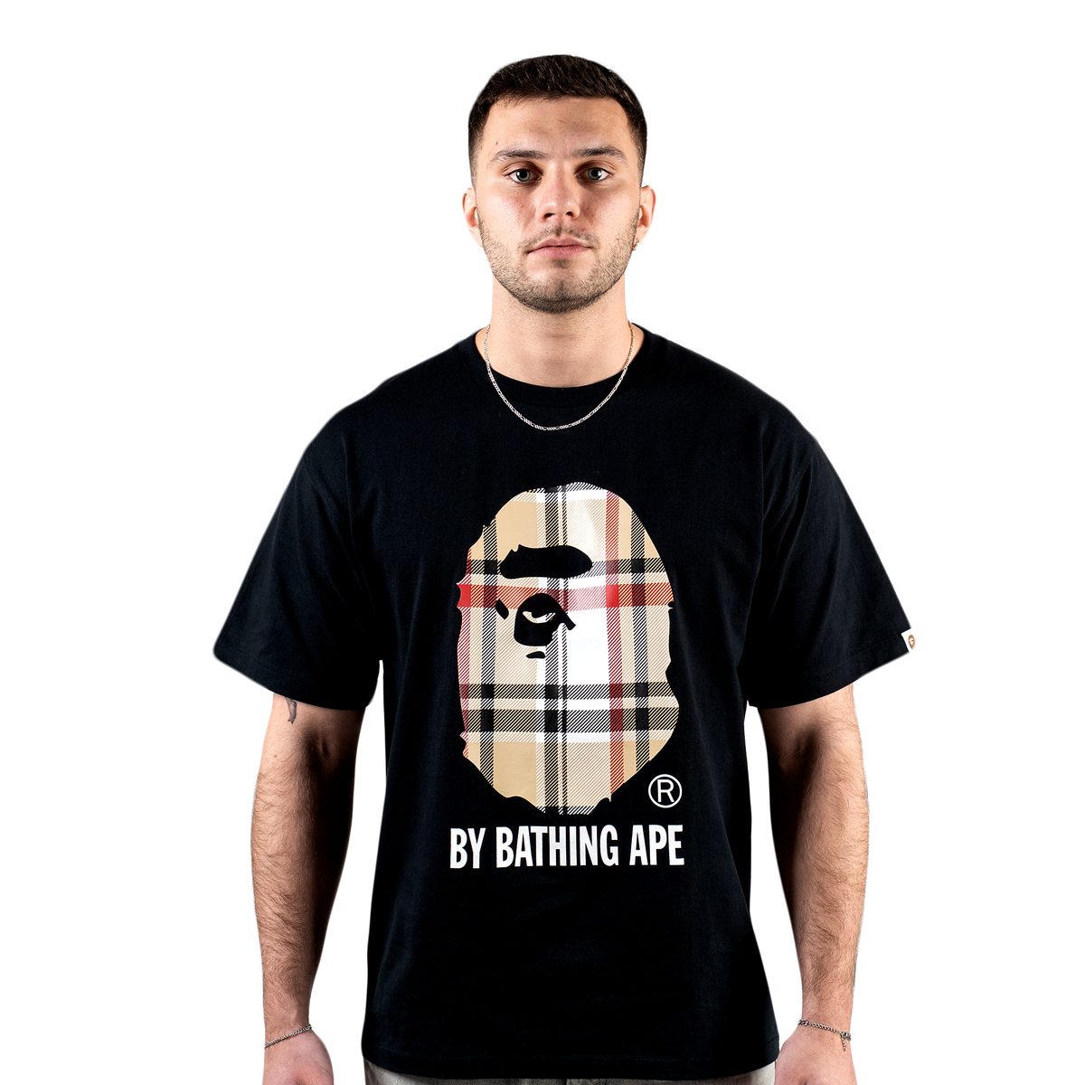 Bape Big Head Plaid T-shirt "Black"