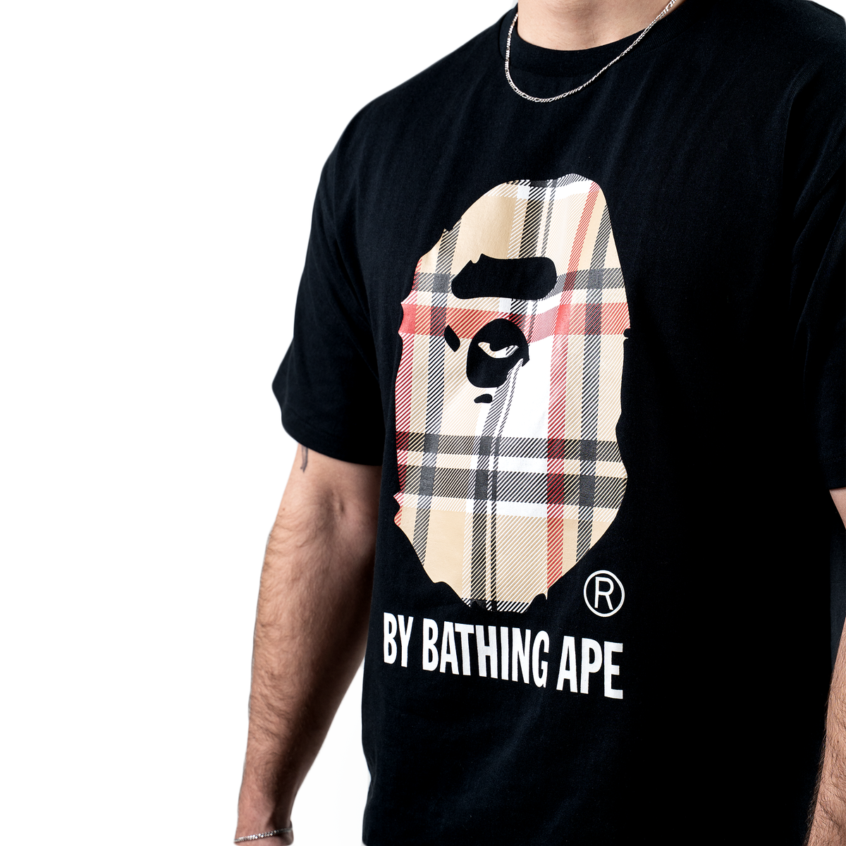 Bape Big Head Plaid T-shirt "Black"