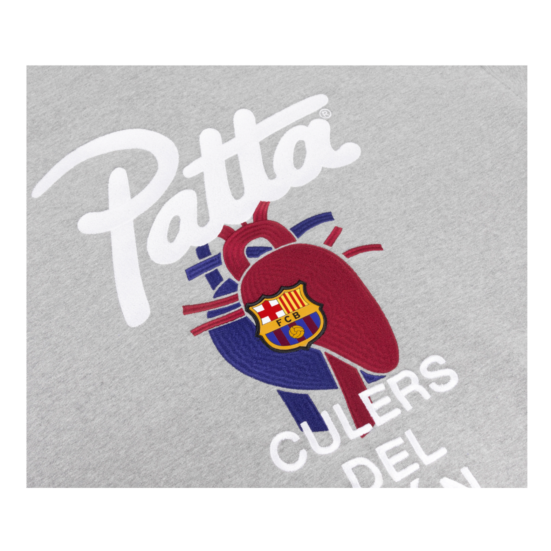 FCB X Patta Hoodie grey back logo