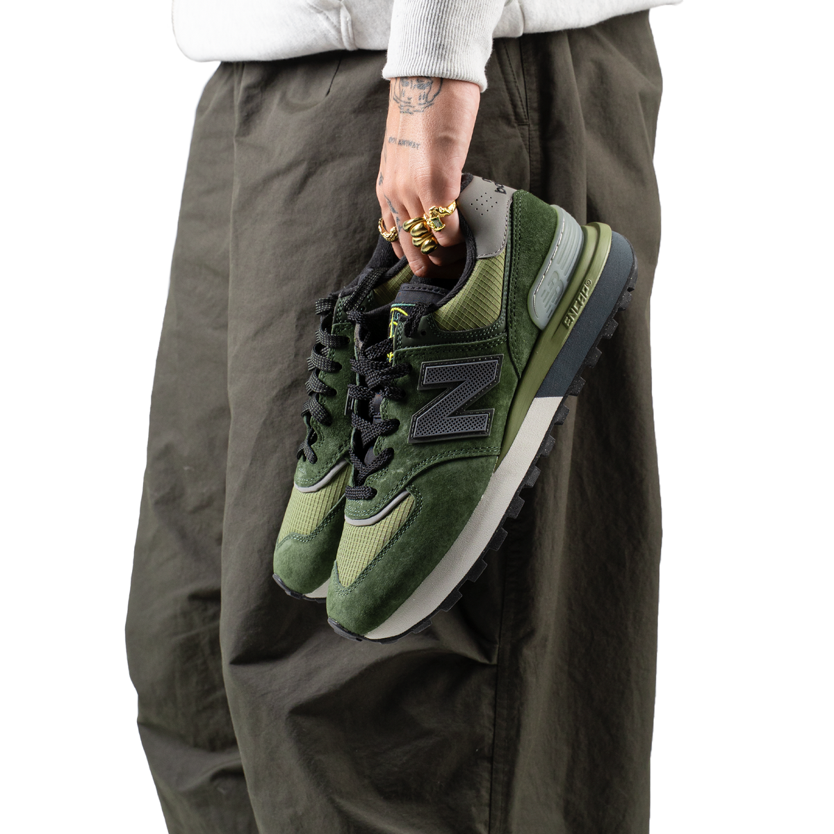 New Balance 574 Legacy Stone Island Dark Green