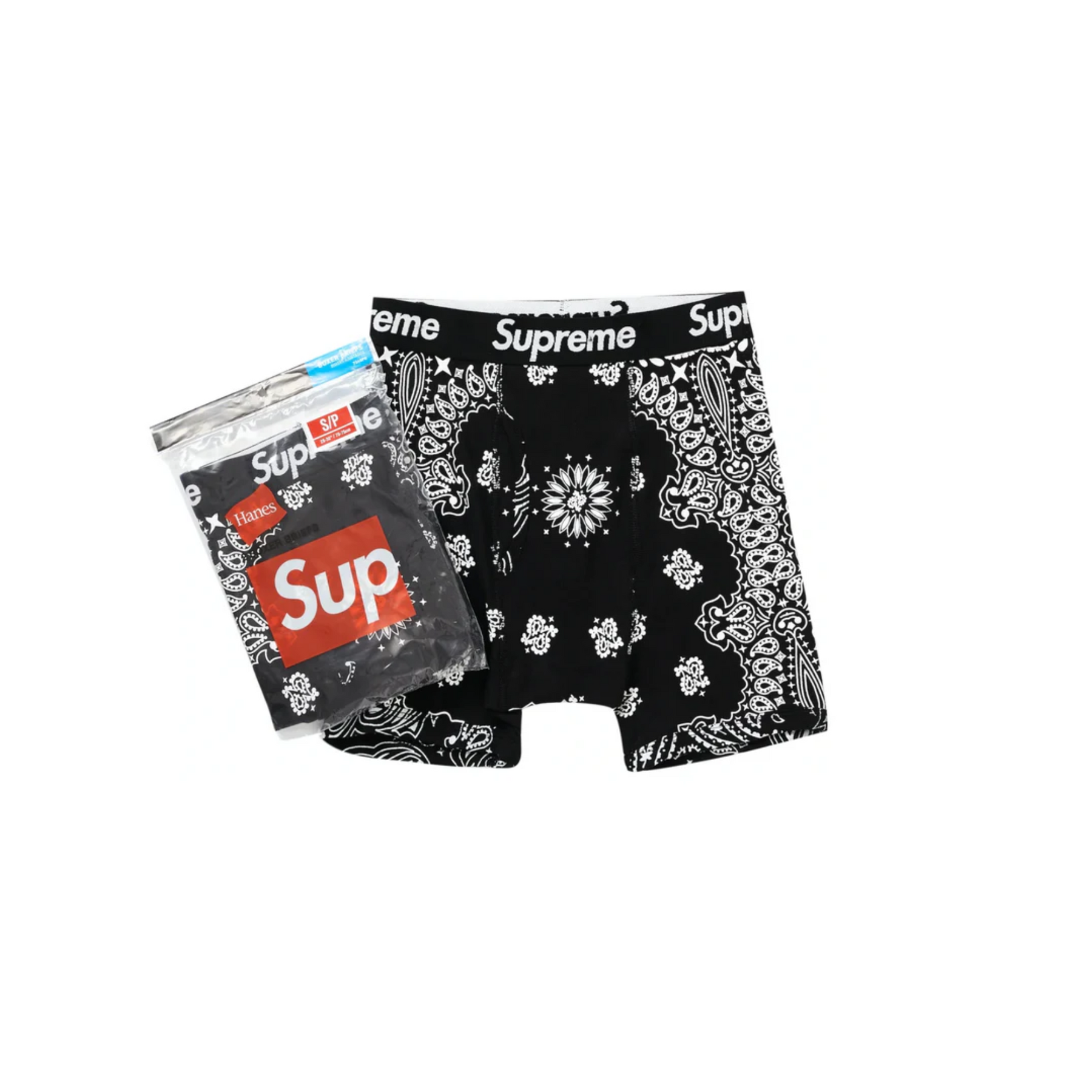 Supreme Hanes Bandana Boxer Briefs (2 stk.) "Black"