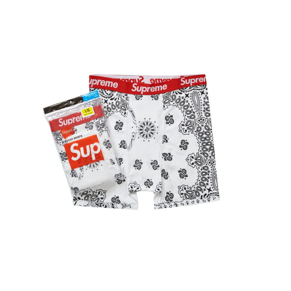 Supreme Hanes Bandana Boxer Briefs (2 stk.) "White"