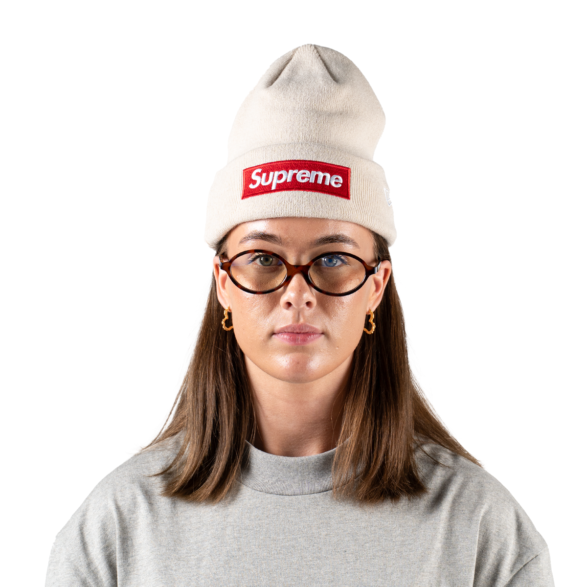 Supreme Box Logo Beanie FW24 Stone