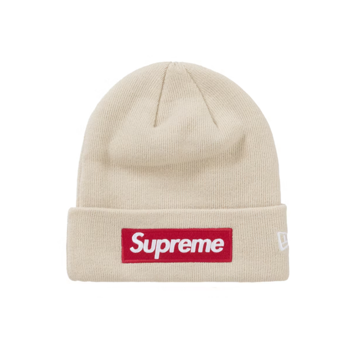 Supreme box logo beanie cream