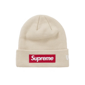 Supreme box logo beanie cream