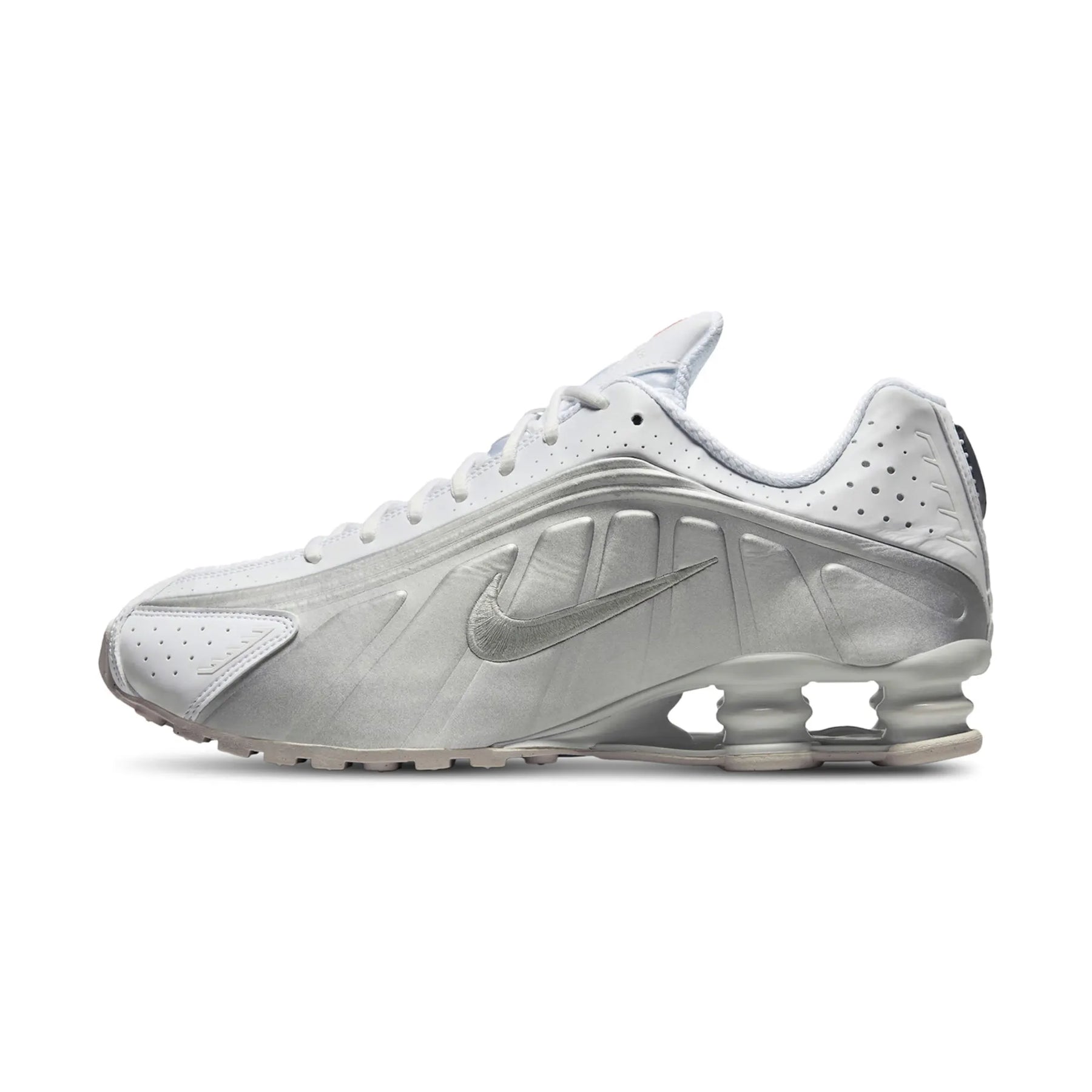 Nike Shox R4 White Bright Crimson Metallic Silver