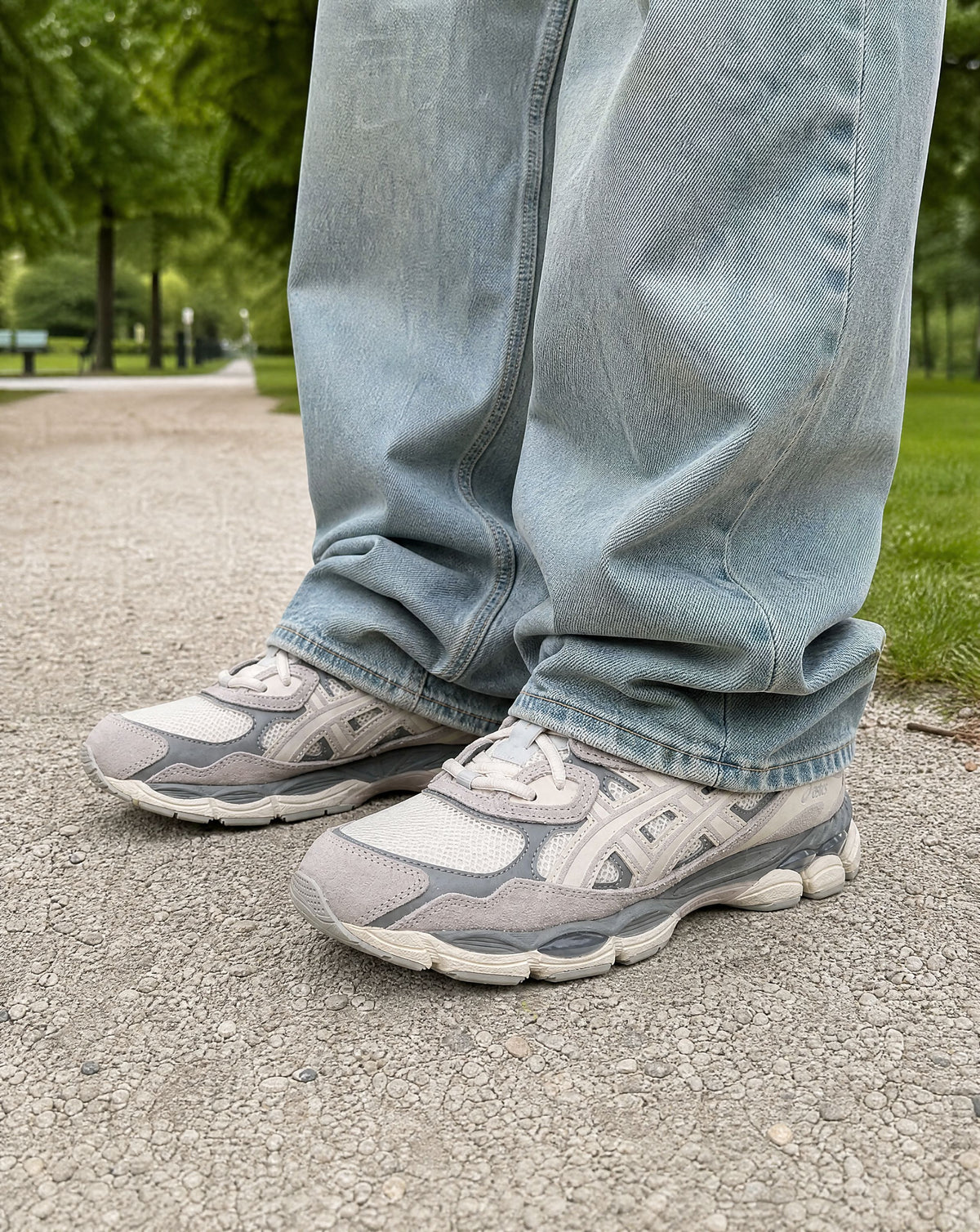 ASICS Gel-NYC Oyster Grey - on-foot