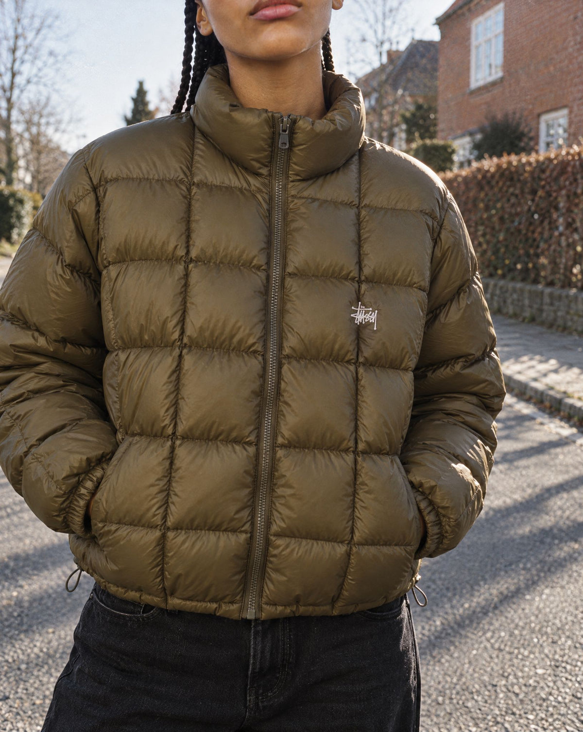 Stussy Midweight Puffer Jacket Olive - detalje