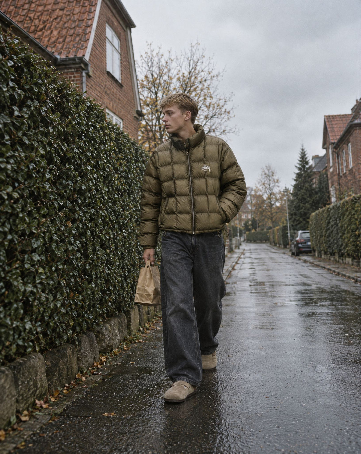 Birkenstock Boston Soft Footbed Suede Taupe - streetstyle i København