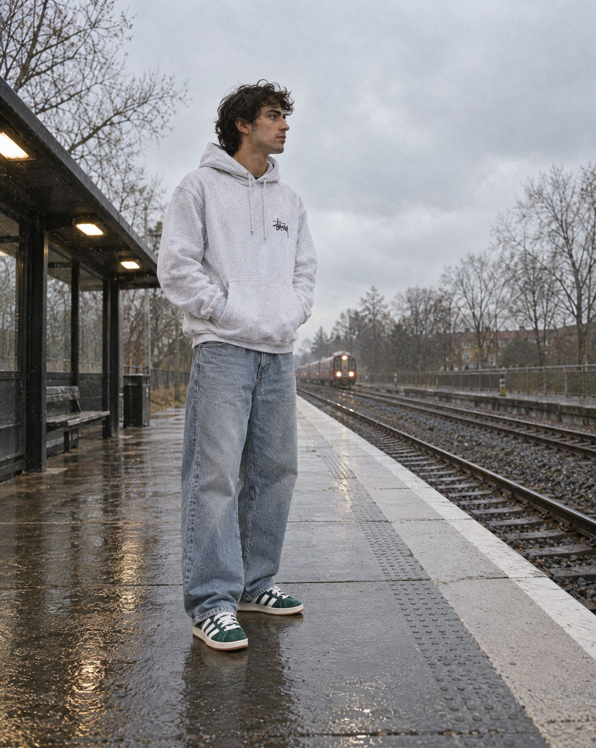 adidas Campus 00s Dark Green Cloud White - streetstyle i København