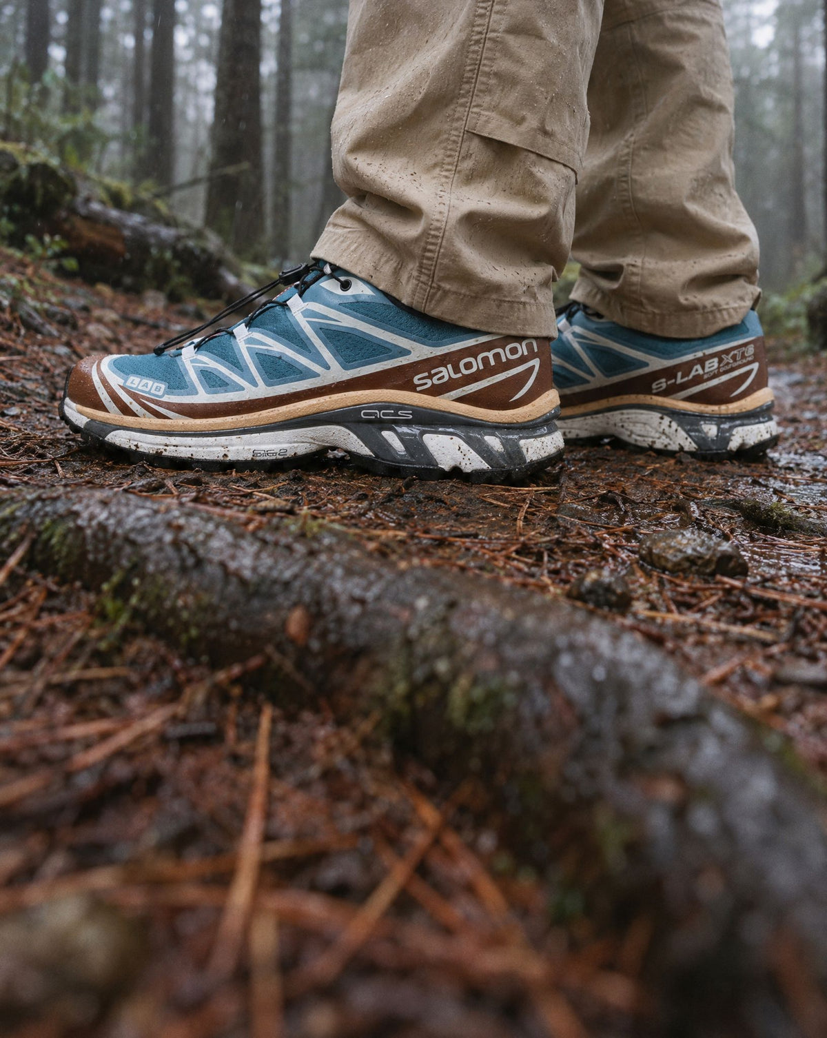 Salomon XT-6 Aegean Blue Hazelnut - on-foot