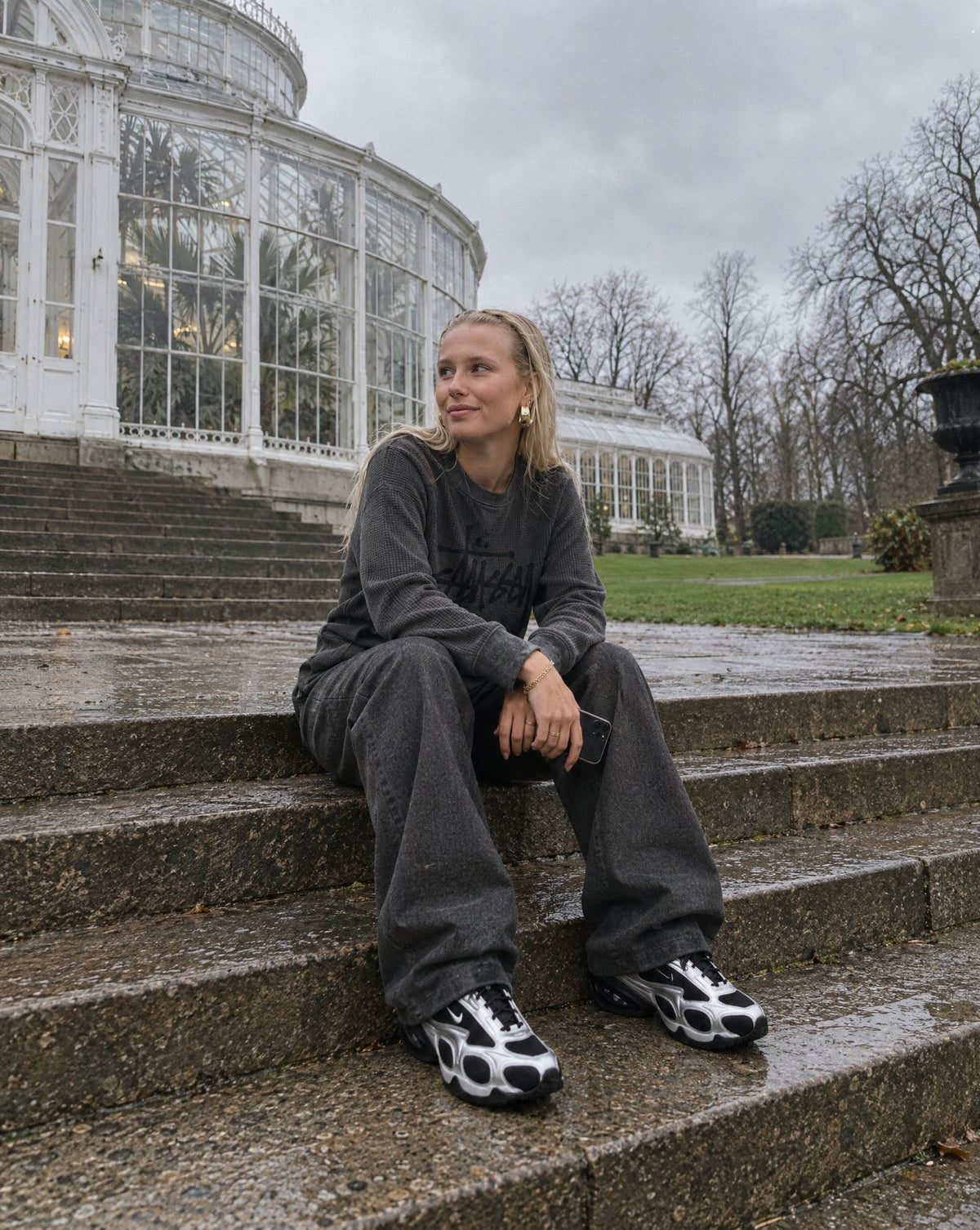 Nike Air Max Muse Black Metallic Silver (Women's) - streetstyle i København