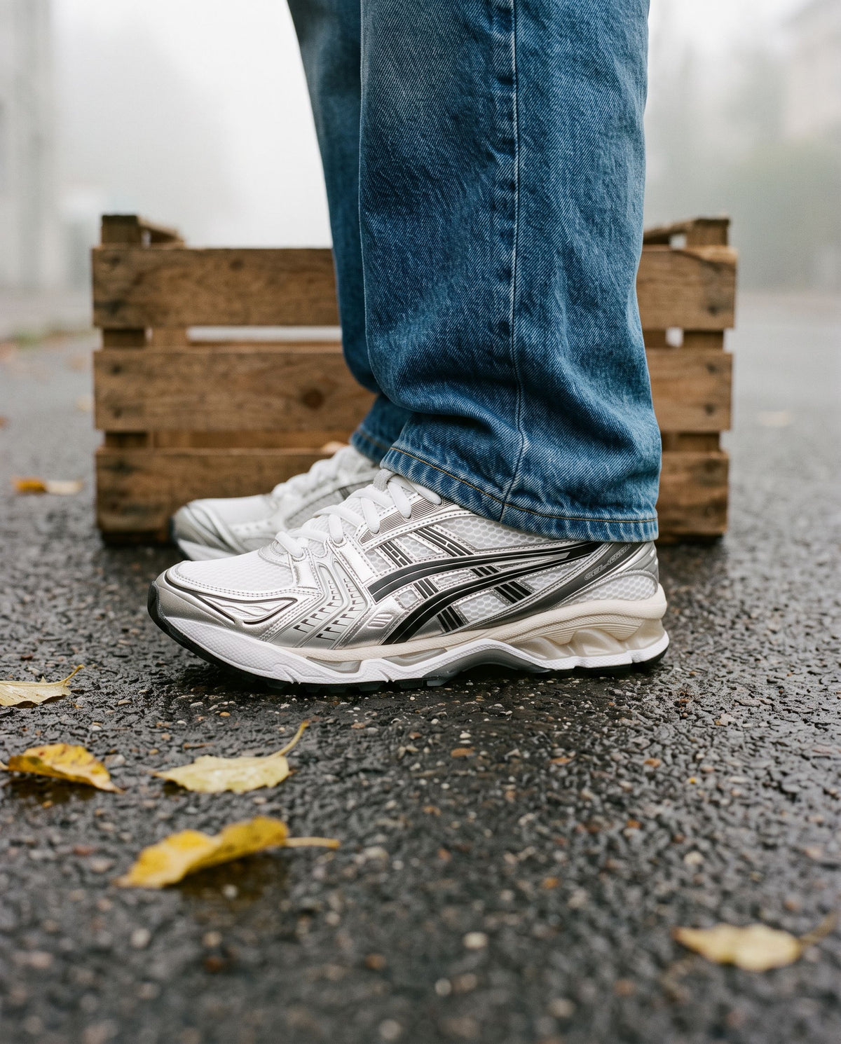 ASICS Gel-Kayano 14 White Graphite Grey - on-foot