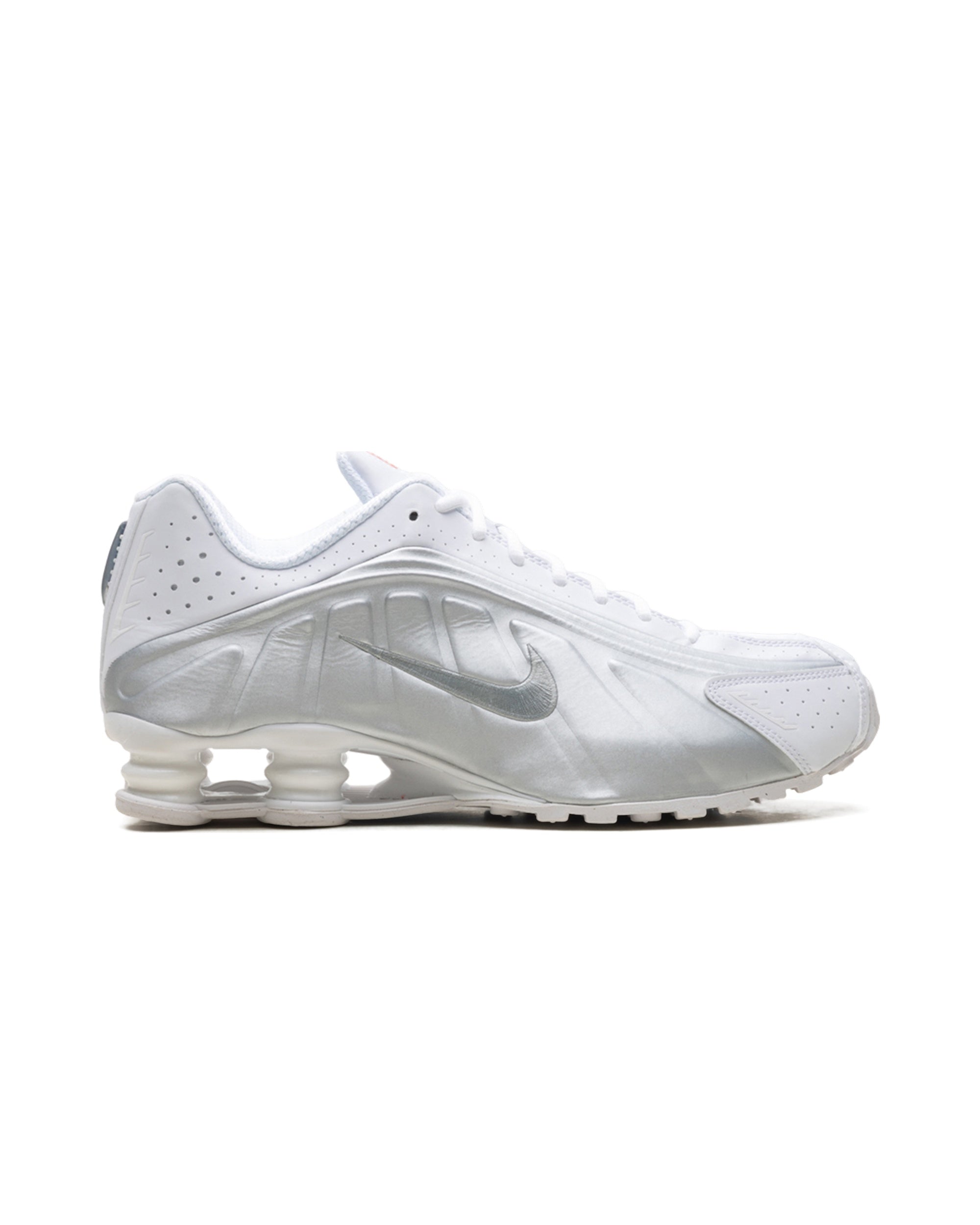 Nike Shox R4 White Bright Crimson Metallic Silver