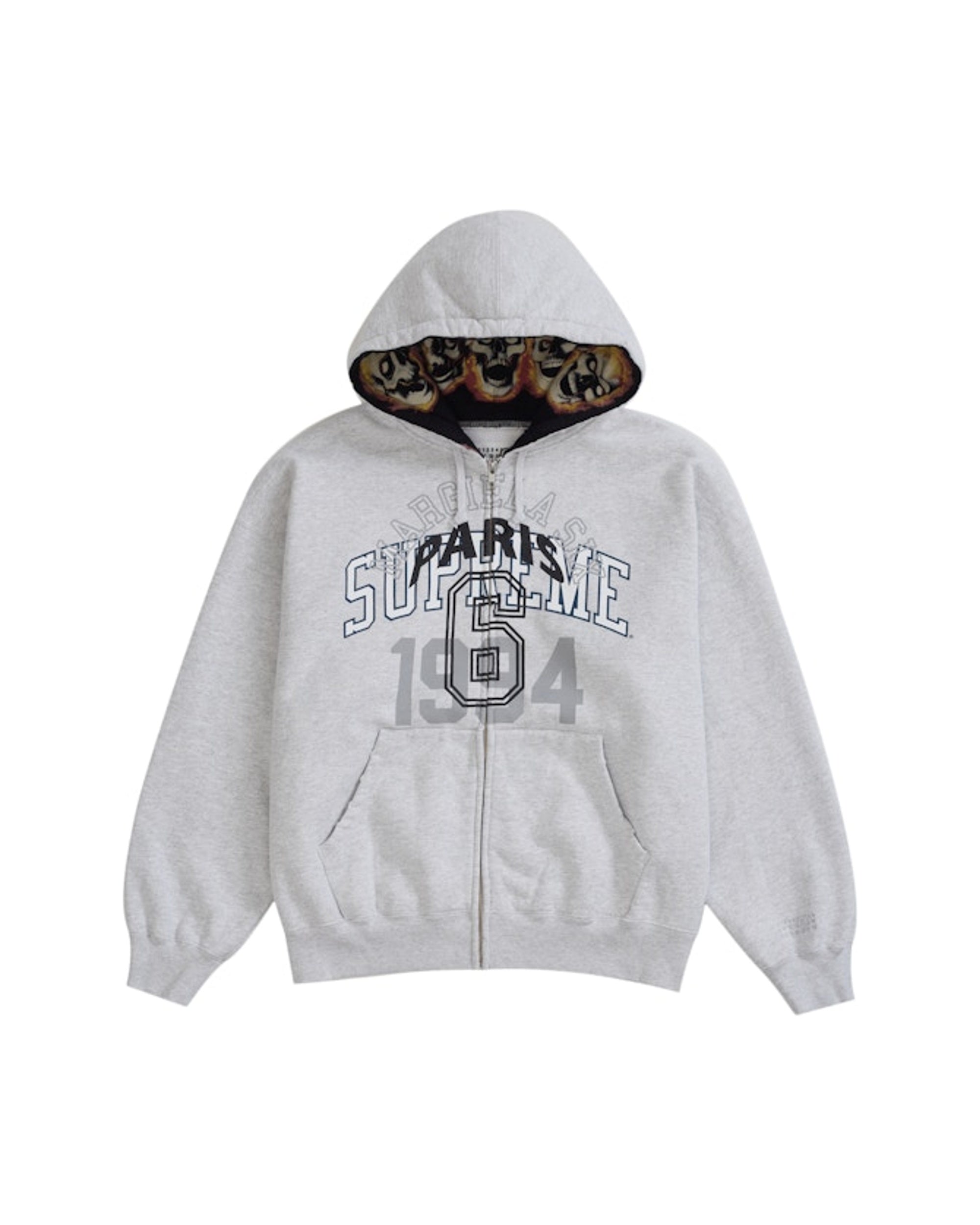 Supreme MM6 Maison Margiela Zip Up Hoodie Ash Grey