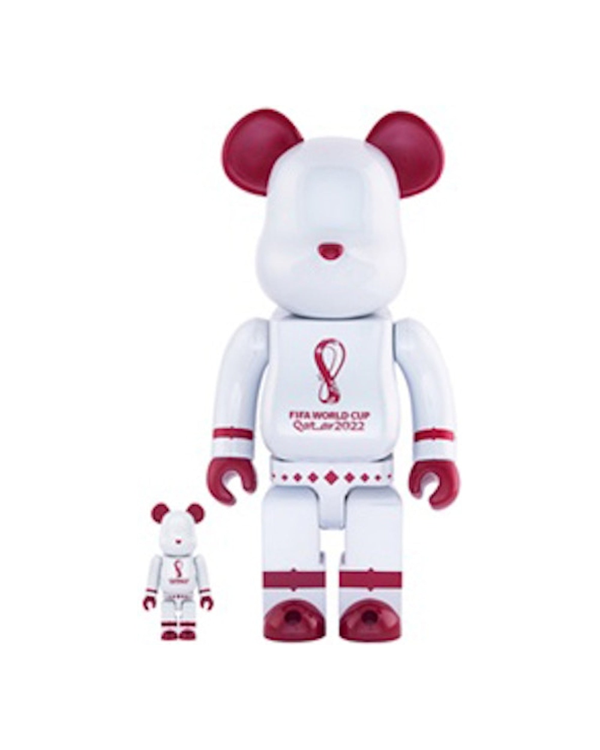 Bearbrick x FIFA World Cup Qatar 2022 100% & 400% Set White Chrome